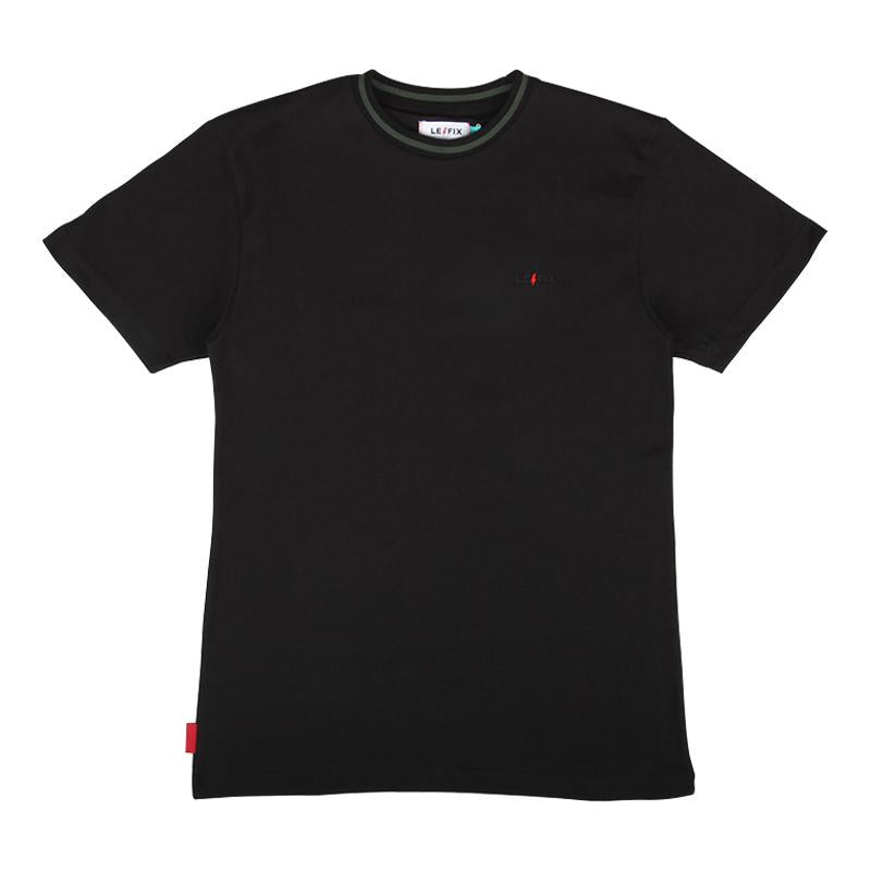 le-fix-rib-stripe-t-shirt-schwarz-baumwolle image 1