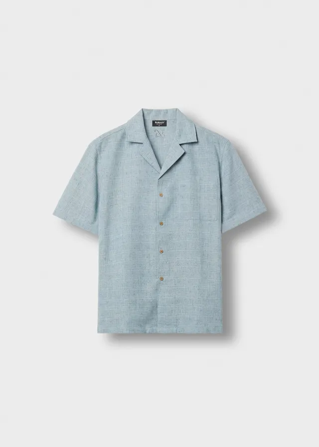burocs-melange-yarn-shirt-blue-oversize-polyester image 1