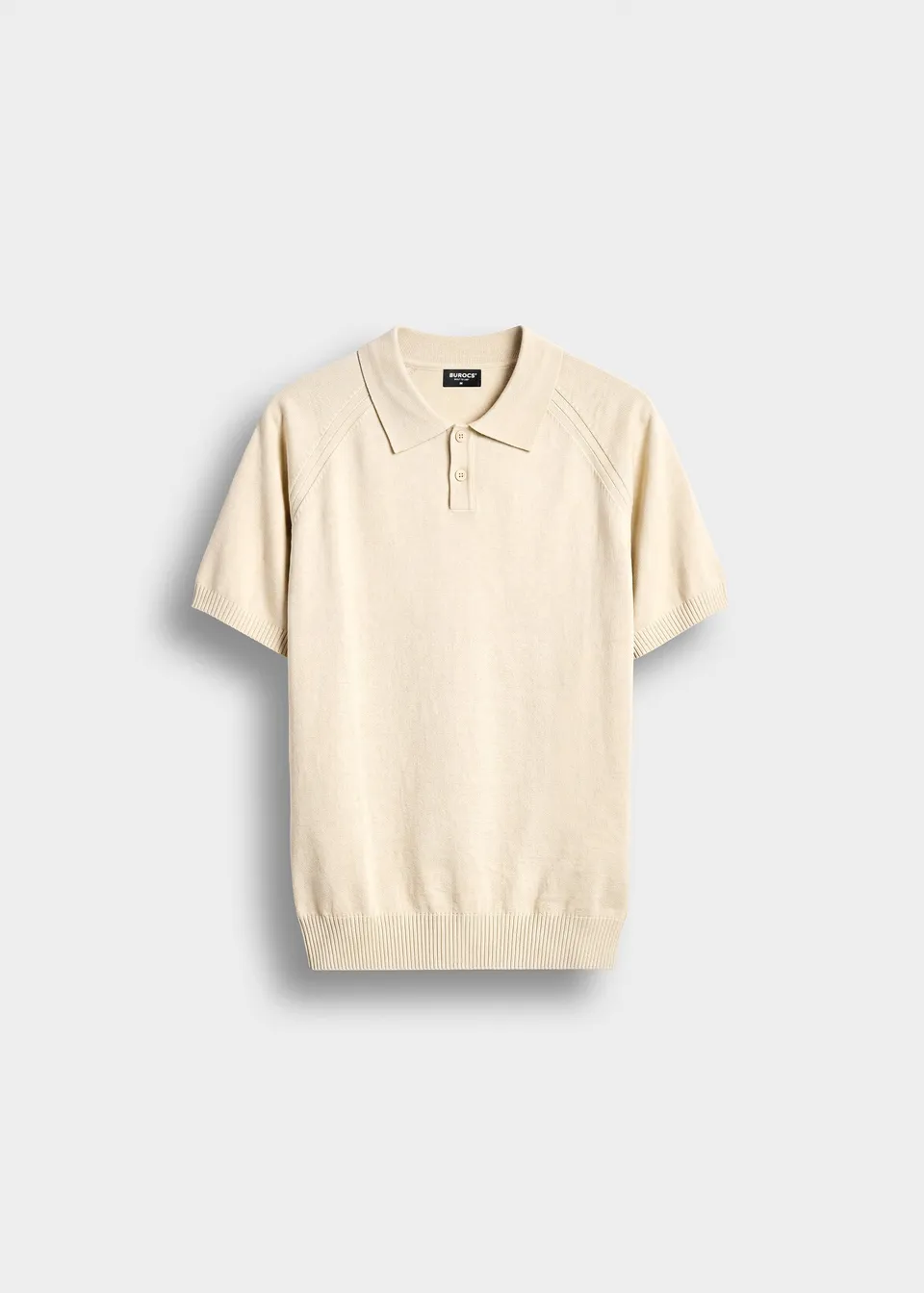 burocs-t-shirts-fine-knit-polo-t-shirt-beige-melange image 1