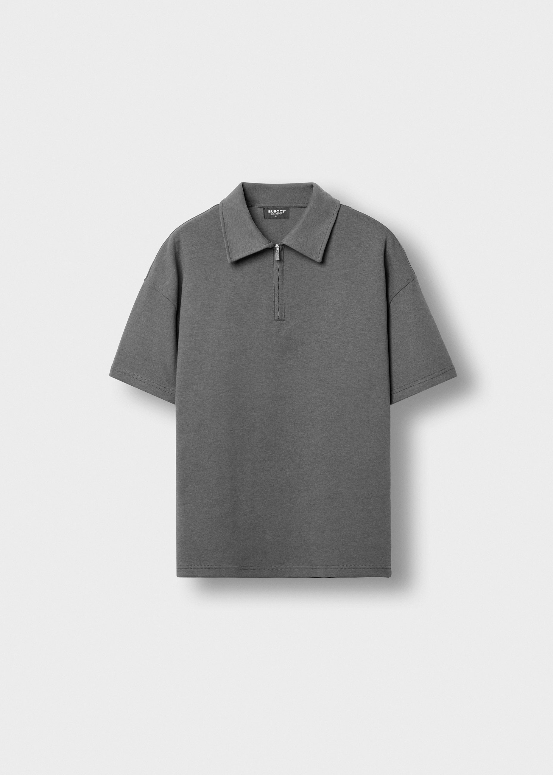 burocs-quarter-zip-t-shirt-poloshirt-grey-oversize image 1