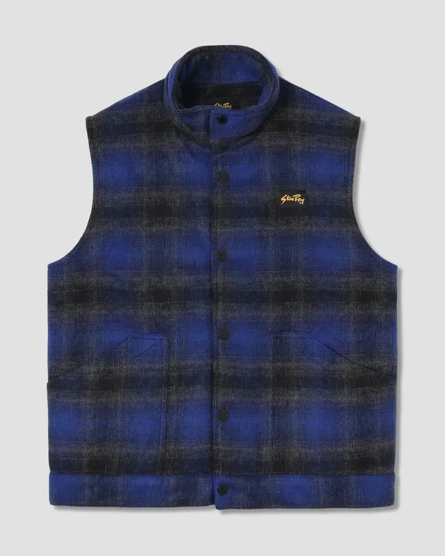 stan-ray-down-plaid-weste-navy-kariert-wattiert image 1