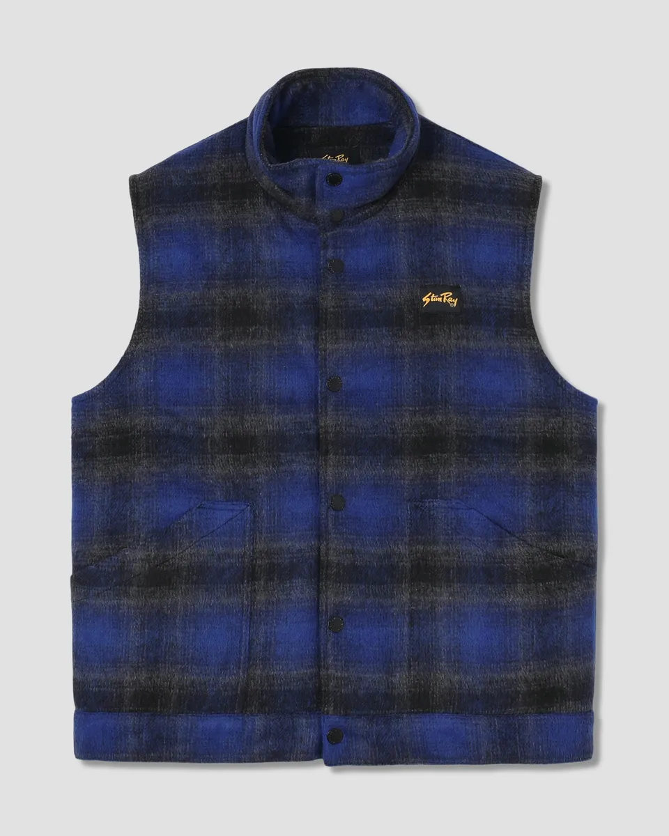 stan-ray-down-plaid-weste-navy-kariert-wattiert image 1
