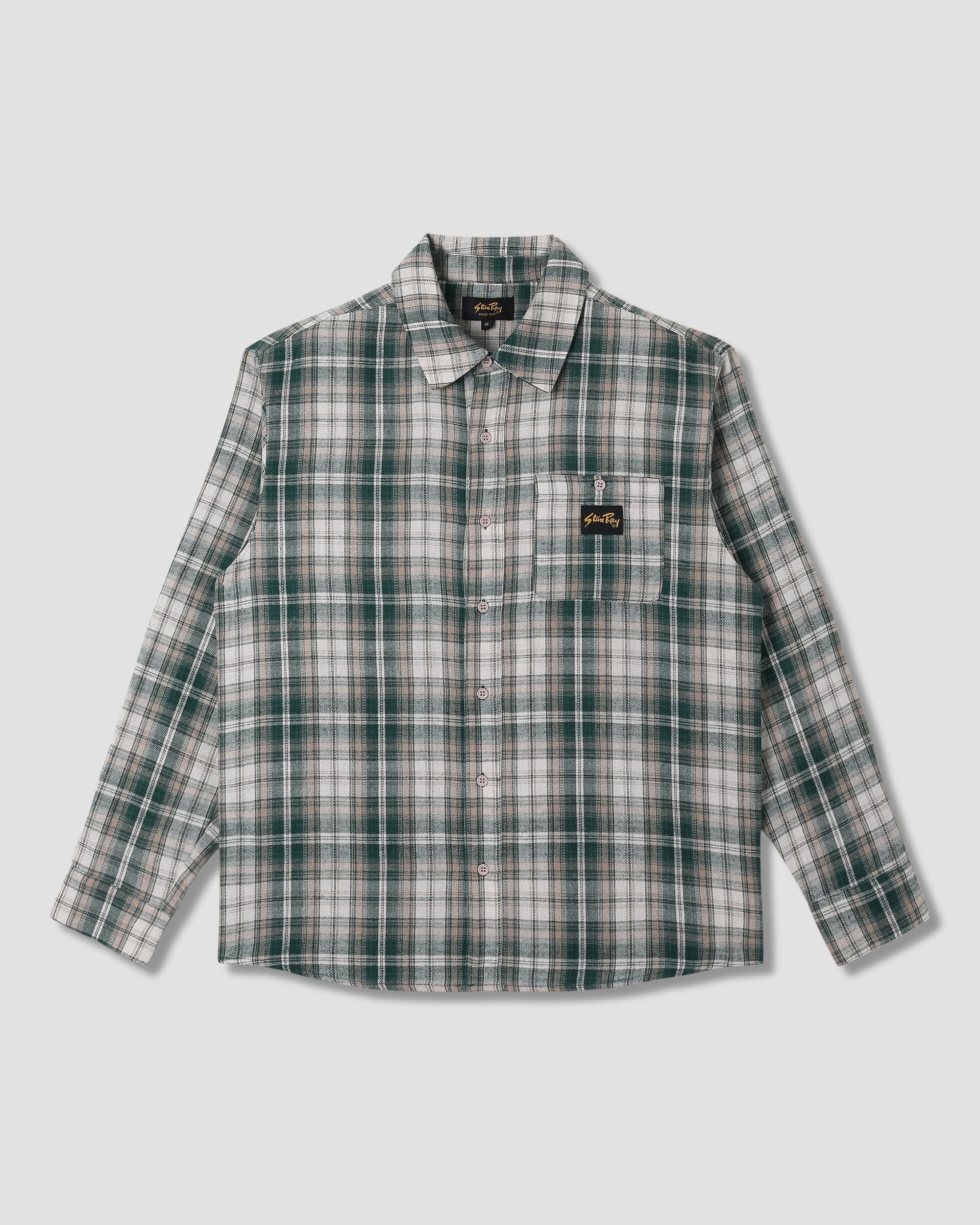 stan-ray-flannel-shirt-flanellhemd-green-plaid-kurzarm image 1