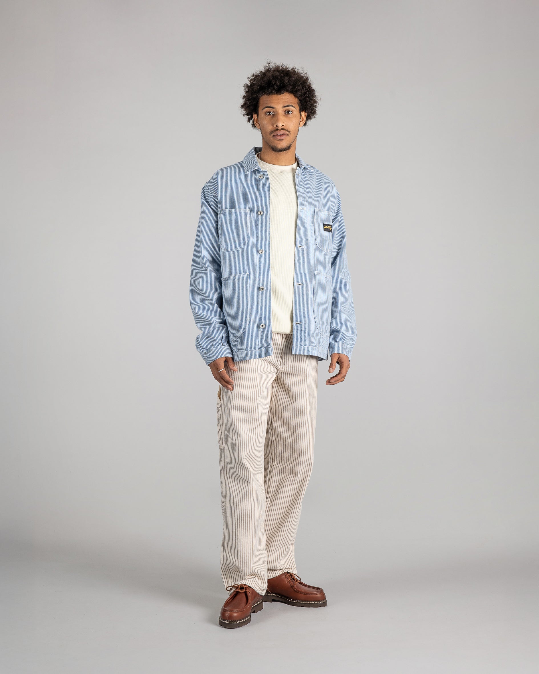 stan-ray-coverall-jacket-washed-hickory-stripe image 2