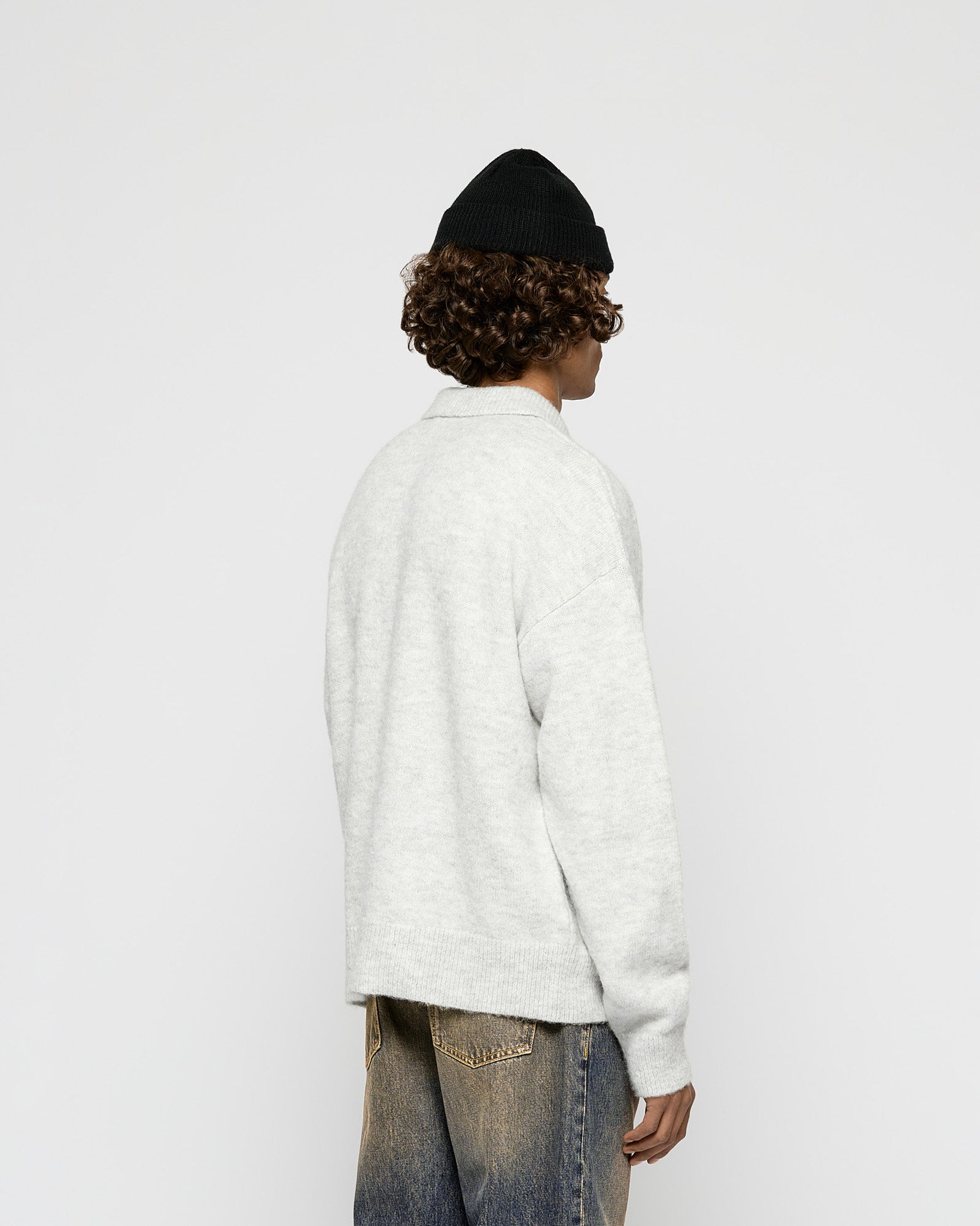 eightyfive-hairy-knitted-polo-strickpullover-light-grey-regular-fit image 5