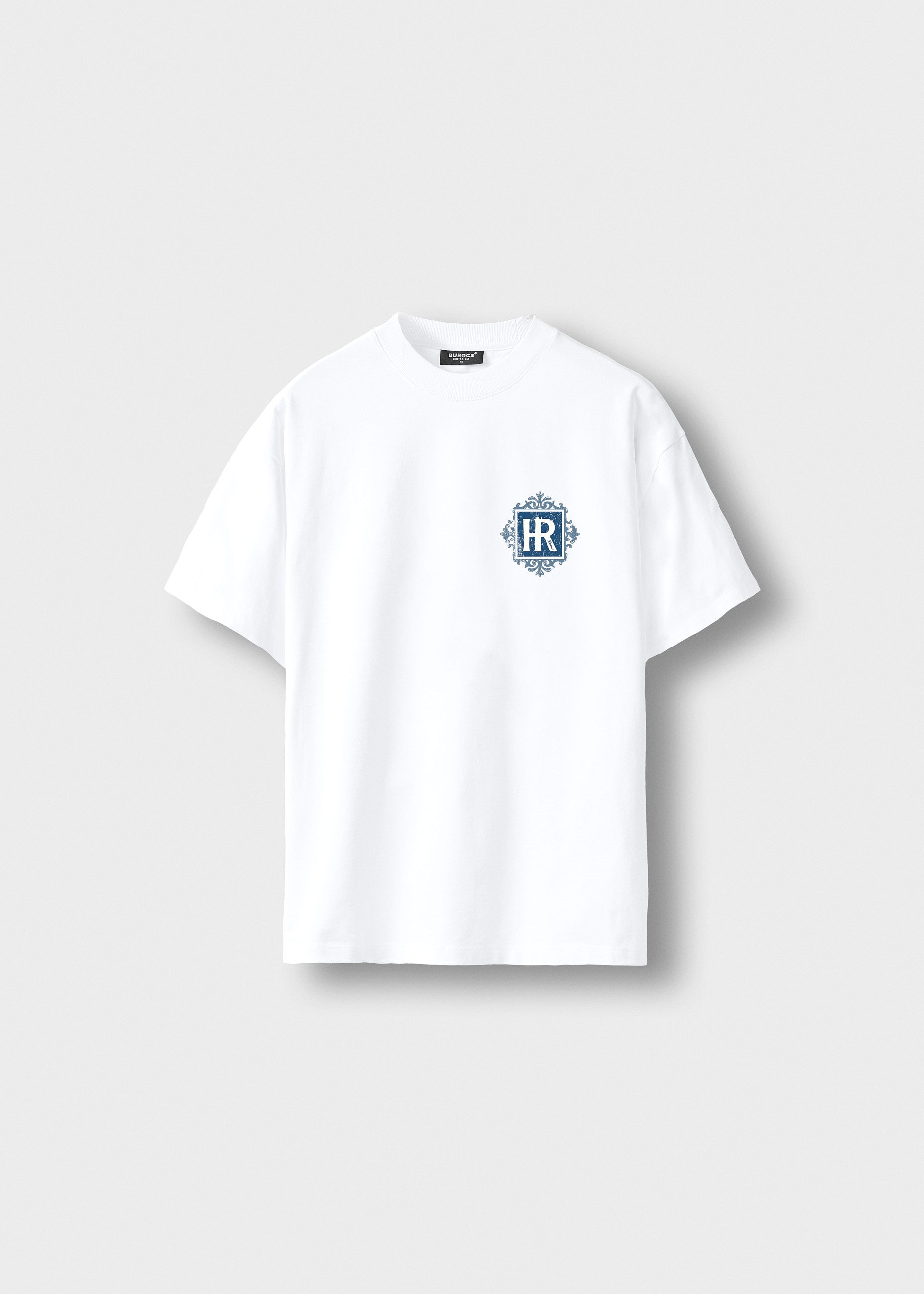 burocs-t-shirts-oversize-hotel-blue-emblem-white-240gsm image 1