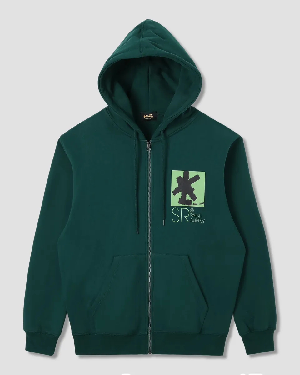 stan-ray-brush-squares-zip-hood-hoodie-botanical-green image 1