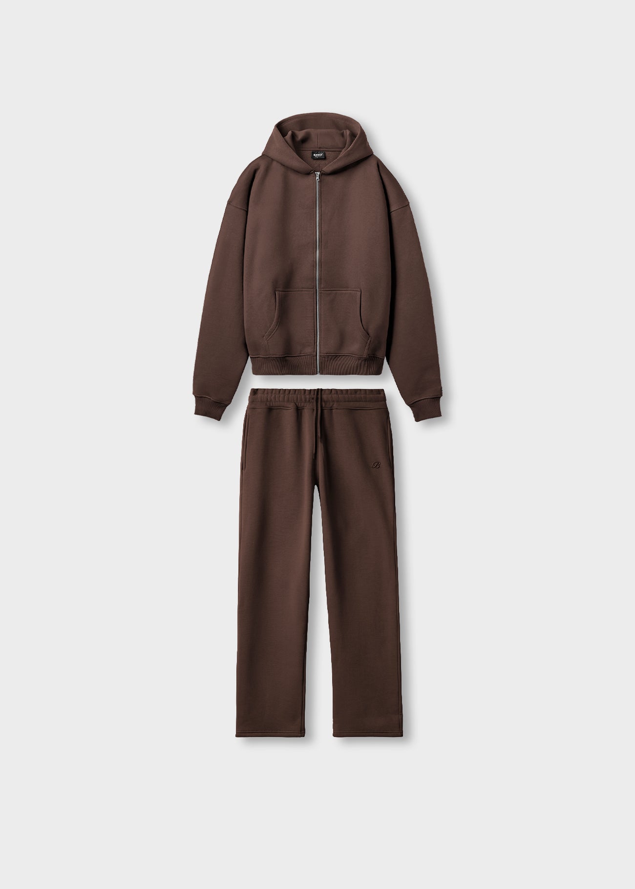 burocs-tracksuit-set-trainingsanzug-chocolate-brown-zip-hoodie image 1