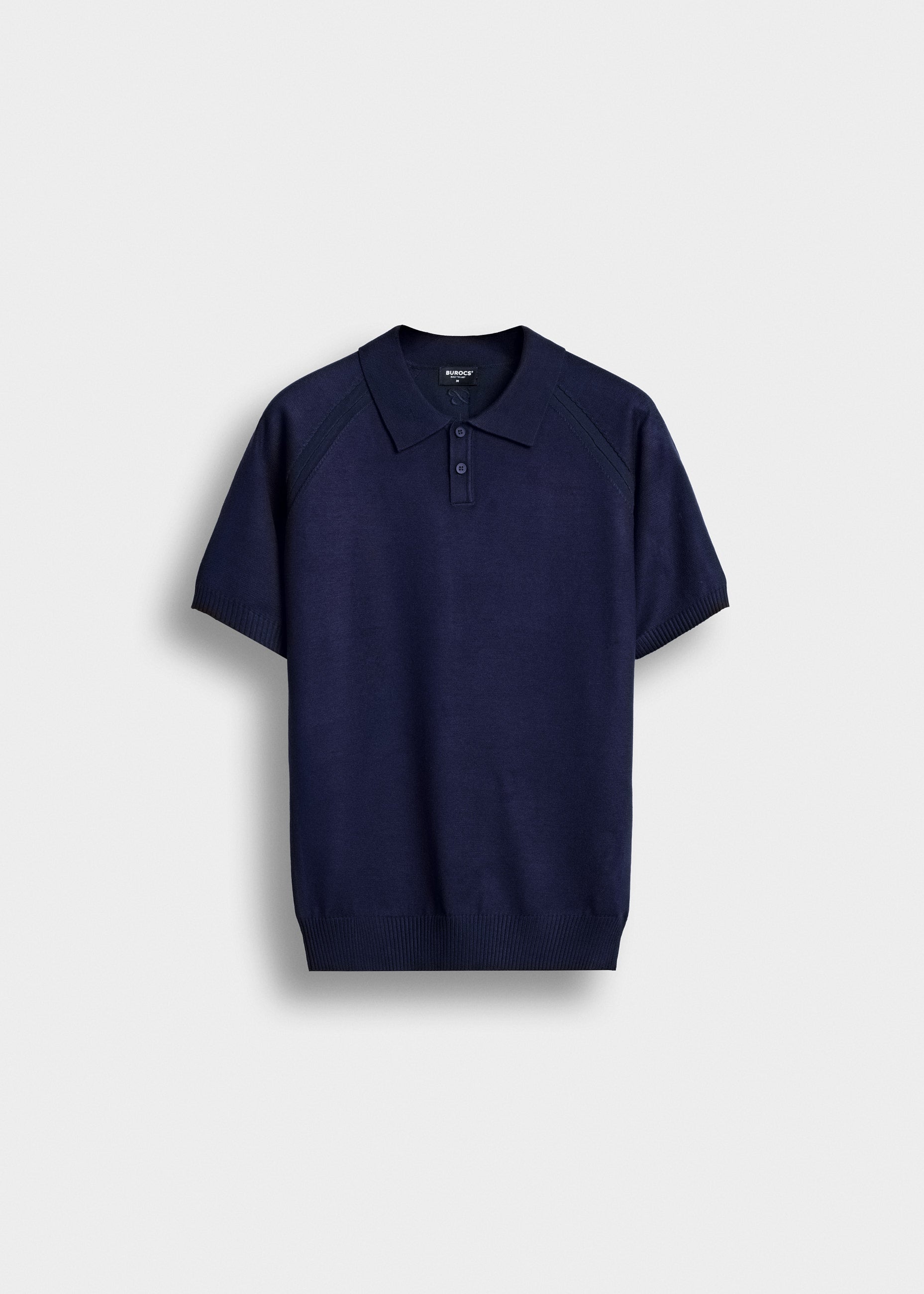 burocs-fine-knit-polo-t-shirt-navy-m-feinstrick image 1