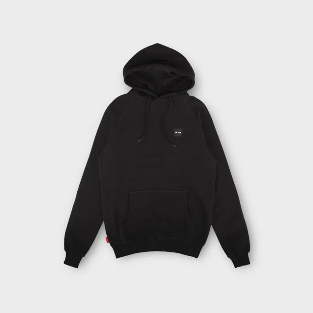 le-fix-patch-hoodie-kapuzenpullover-schwarz-baumwolle image 1
