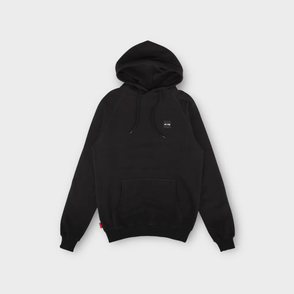 le-fix-patch-hoodie-kapuzenpullover-schwarz-baumwolle image 1