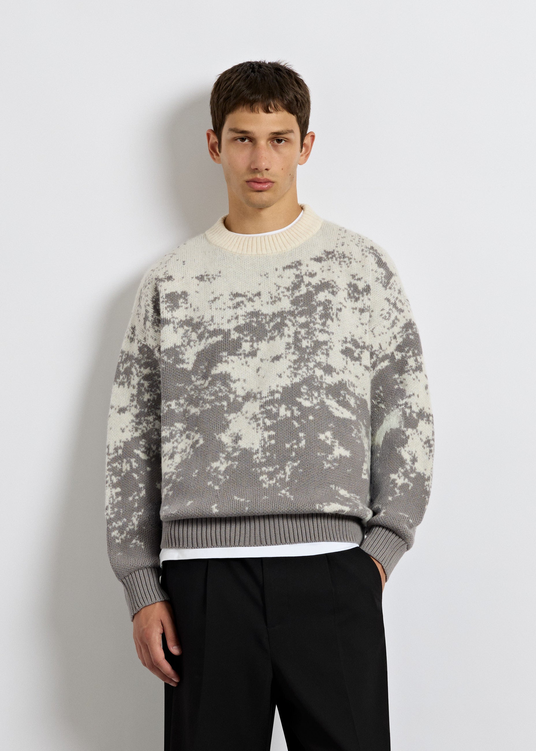 burocs-pixel-knit-sweater-grey-jacquard-oversized image 3