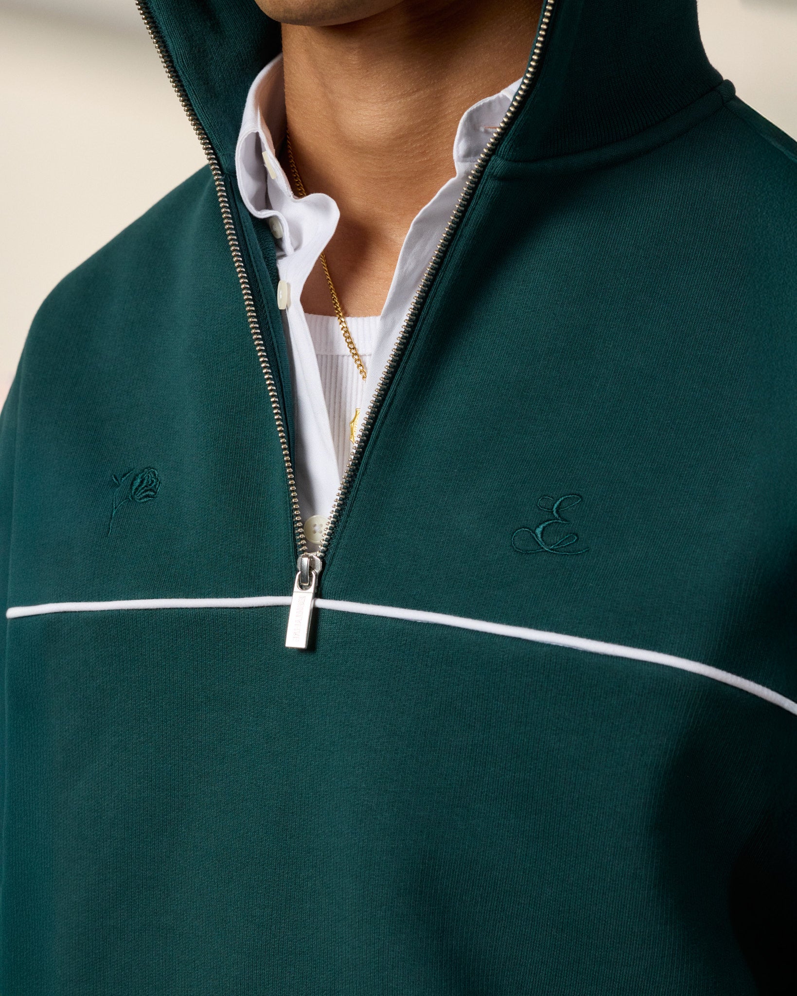 eightyfive-quarter-zip-sweater-pullover-pine-green-baumwolle image 7