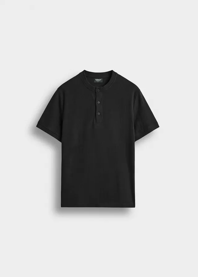 burocs-t-shirts-rib-henley-t-shirt-schwarz-slim image 1