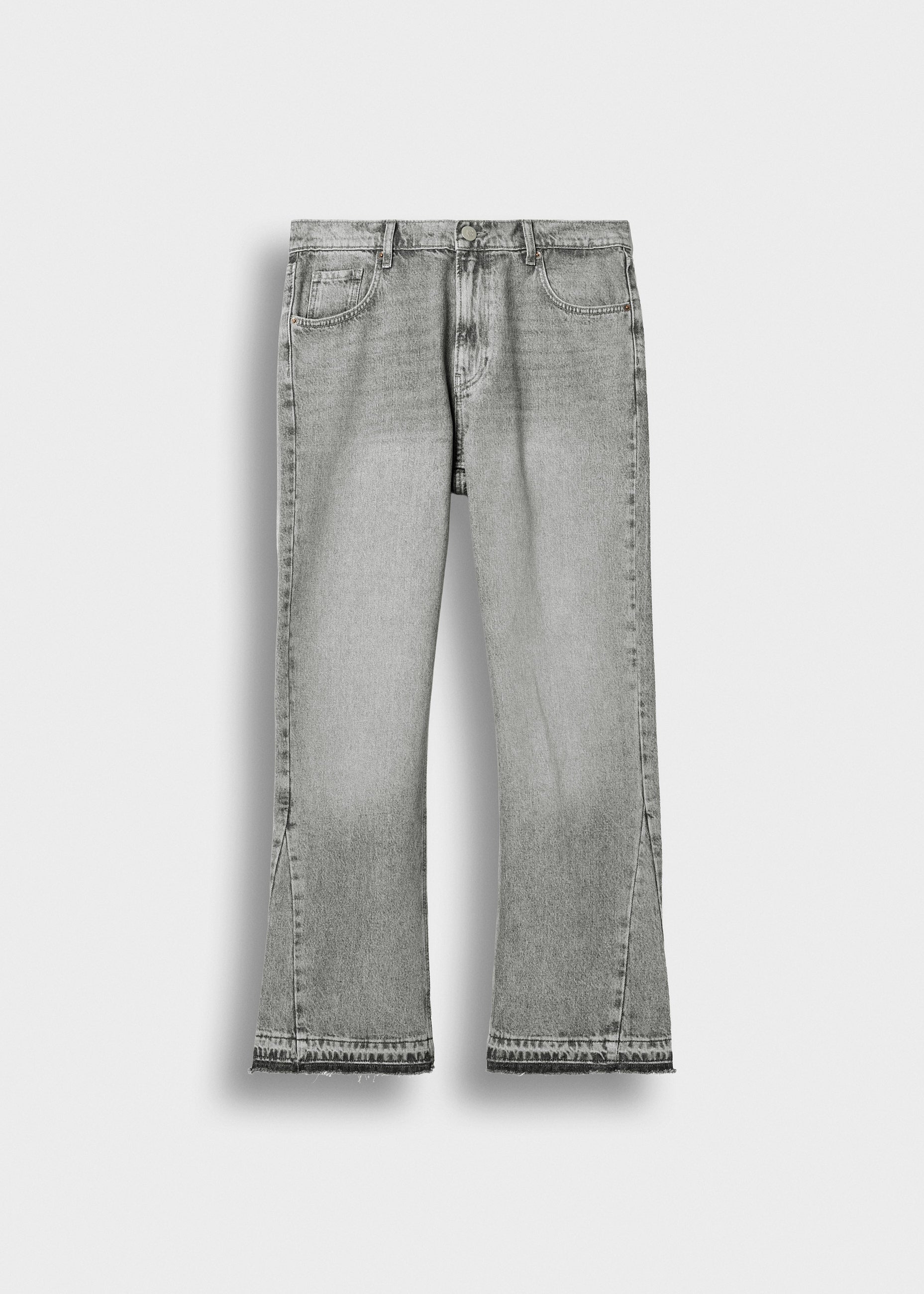 burocs-denim-tony-flared-open-hem-jeans-ash-fade-grey image 1