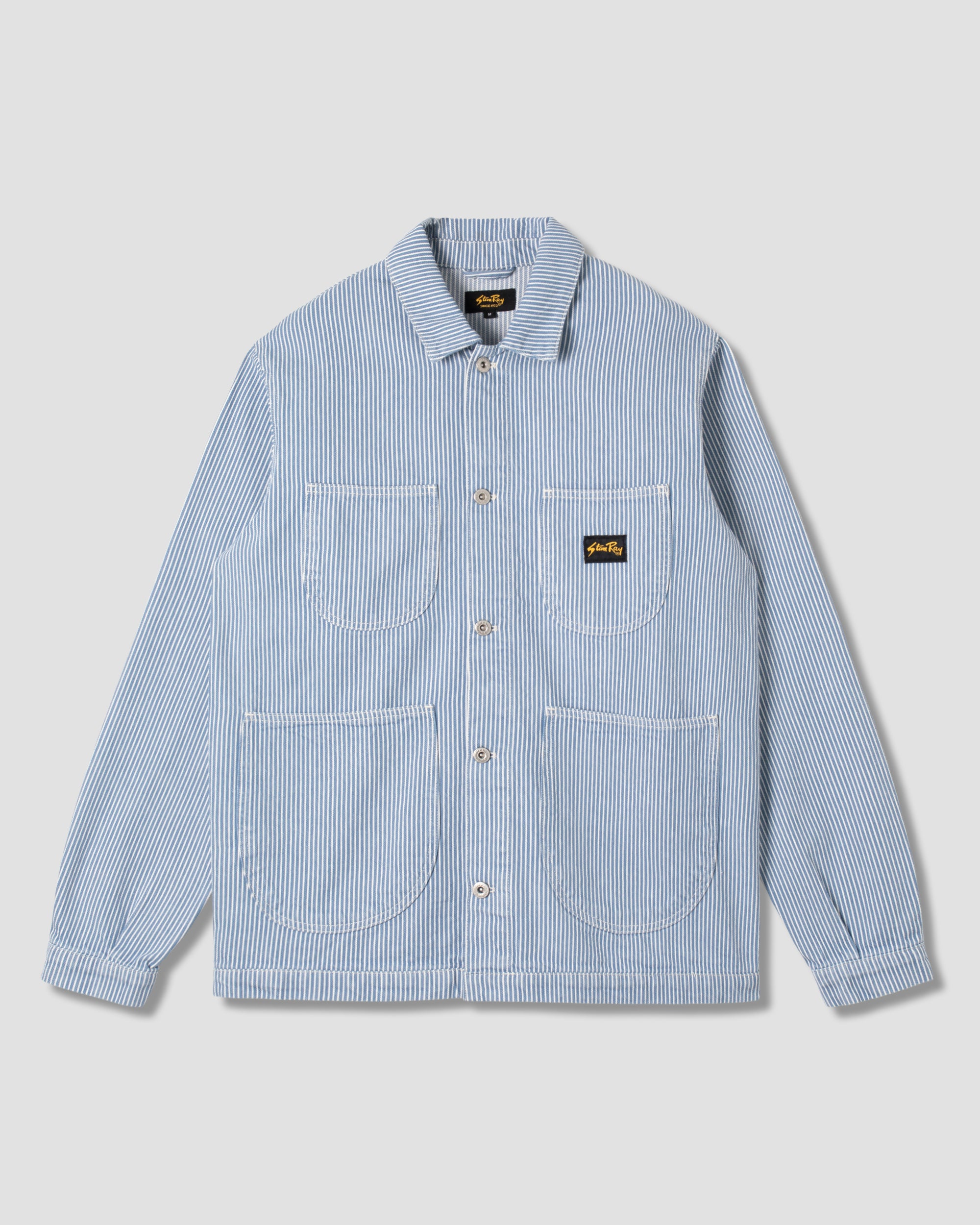 stan-ray-coverall-jacket-washed-hickory-stripe image 1
