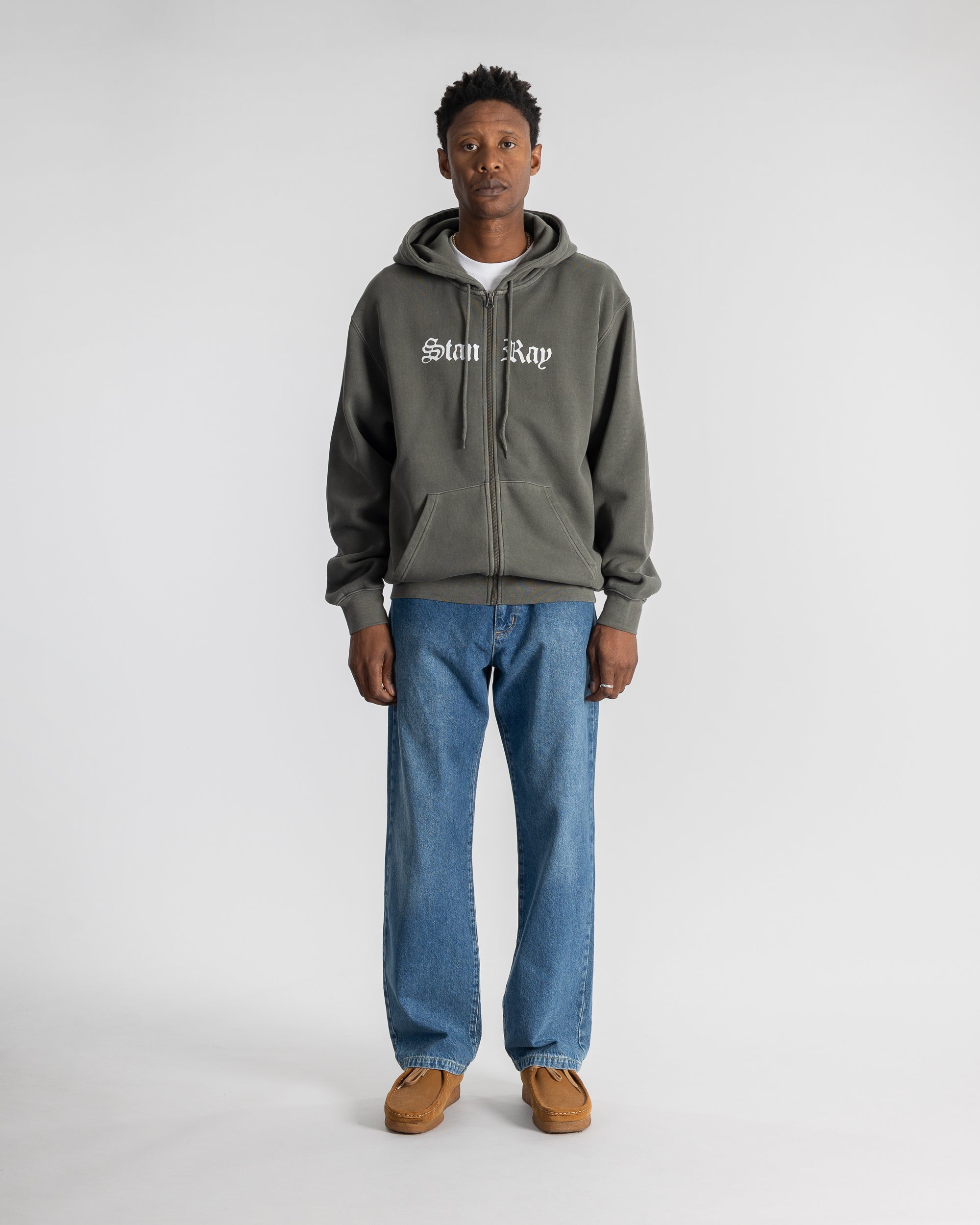 stan-ray-hardcore-zip-hood-hoodie-washed-black-baumwolle image 2