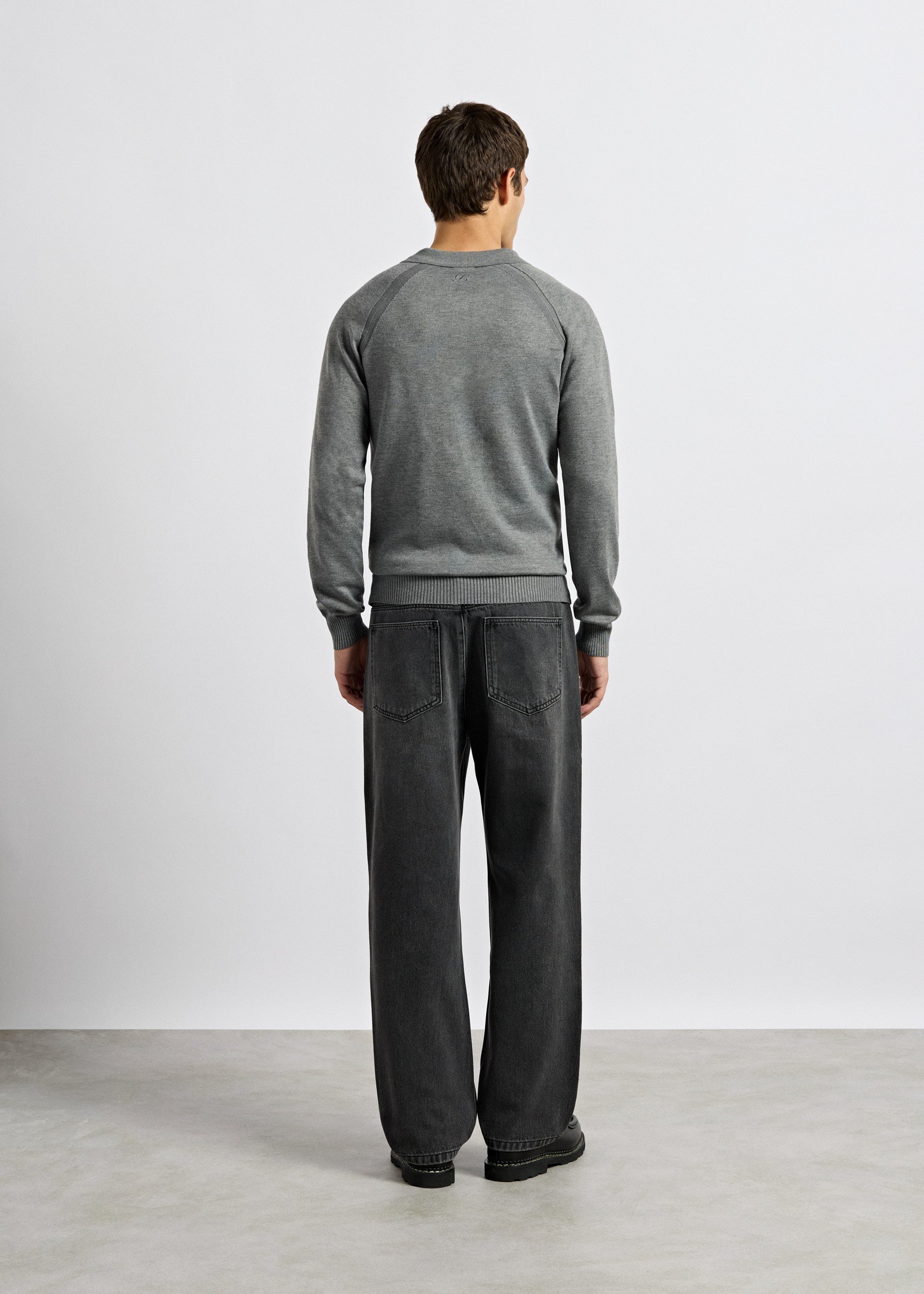 burocs-knitwear-fine-knit-polo-sweater-pullover-grey image 5