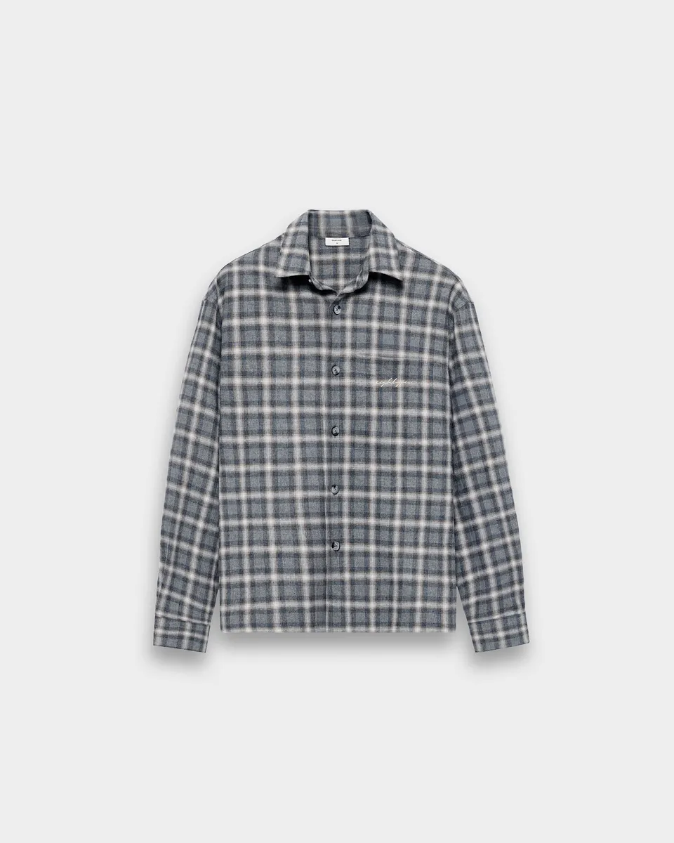 eightyfive-checked-shirt-flanellhemd-grey-melange-knopf image 1