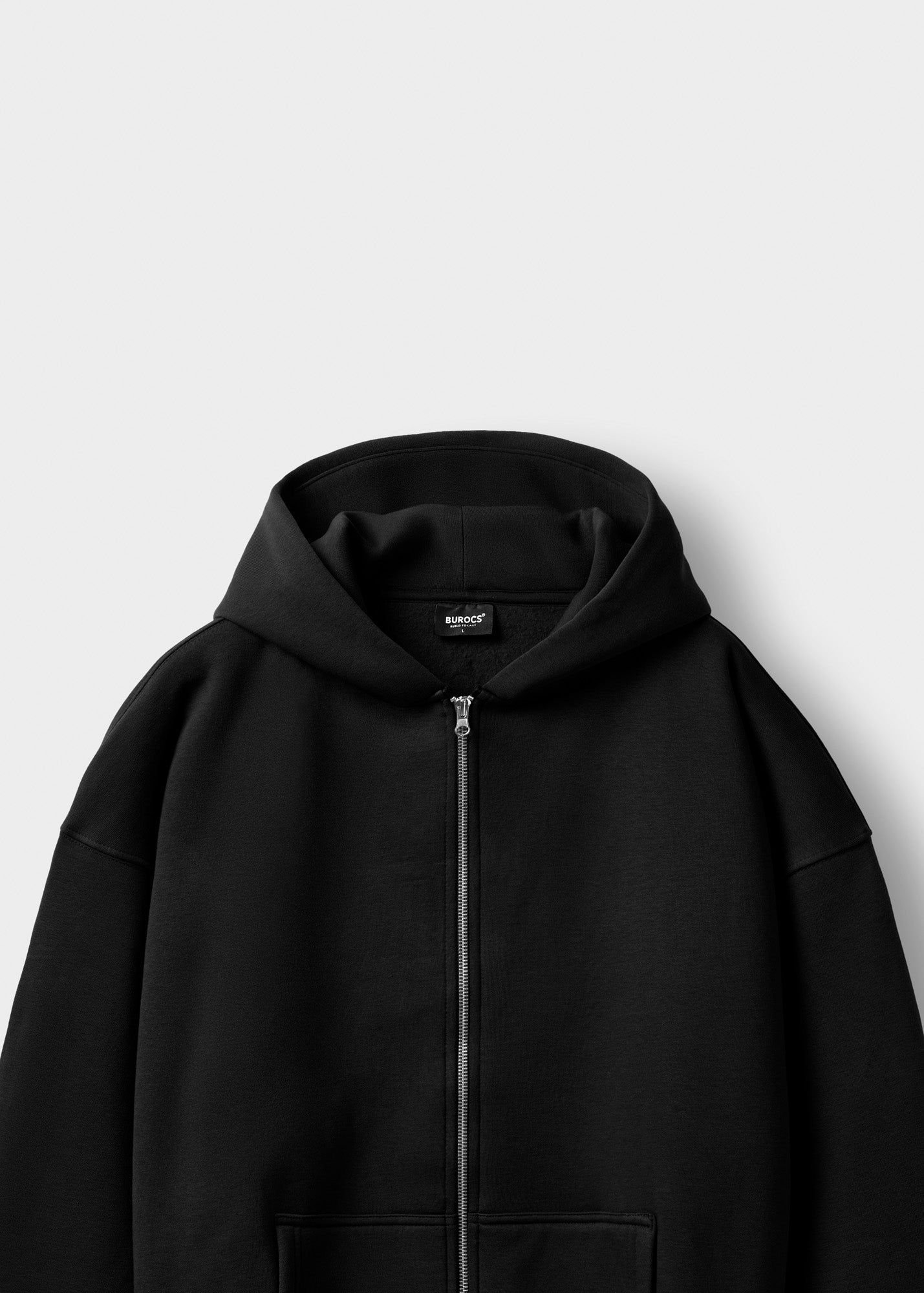 burocs-basic-zip-hoodie-kapuzenjacke-schwarz-oversized image 3