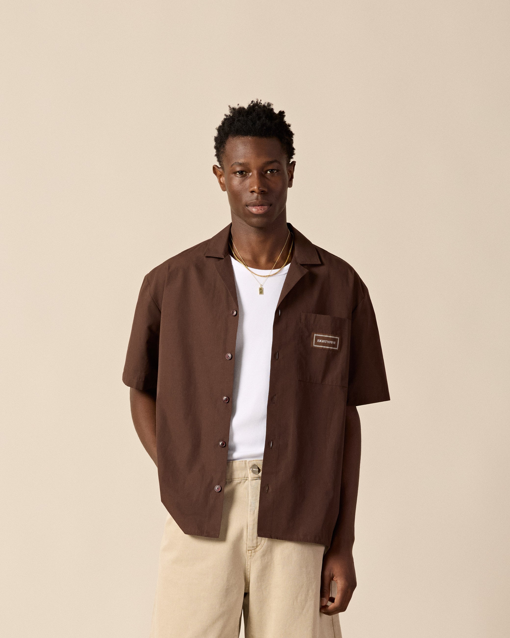 eightyfive-tops-resort-shirt-freizeithemd-brown image 3