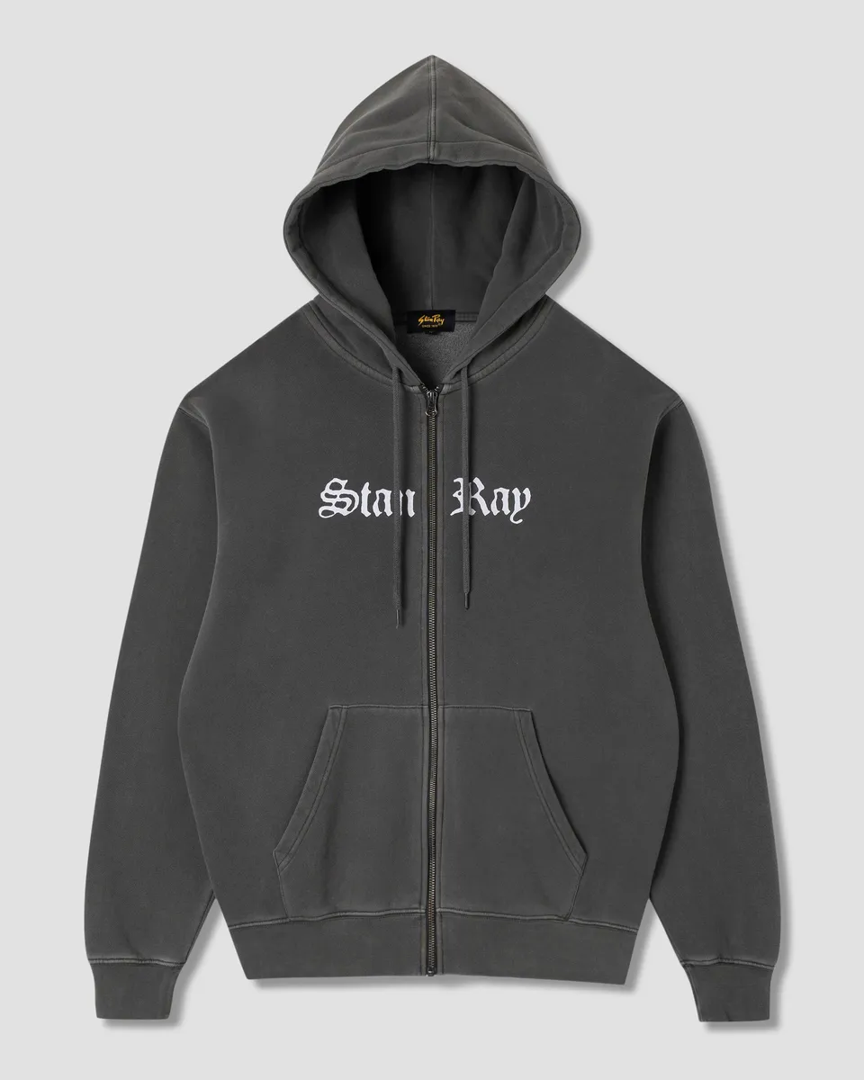 stan-ray-hardcore-zip-hood-hoodie-washed-black-baumwolle image 1