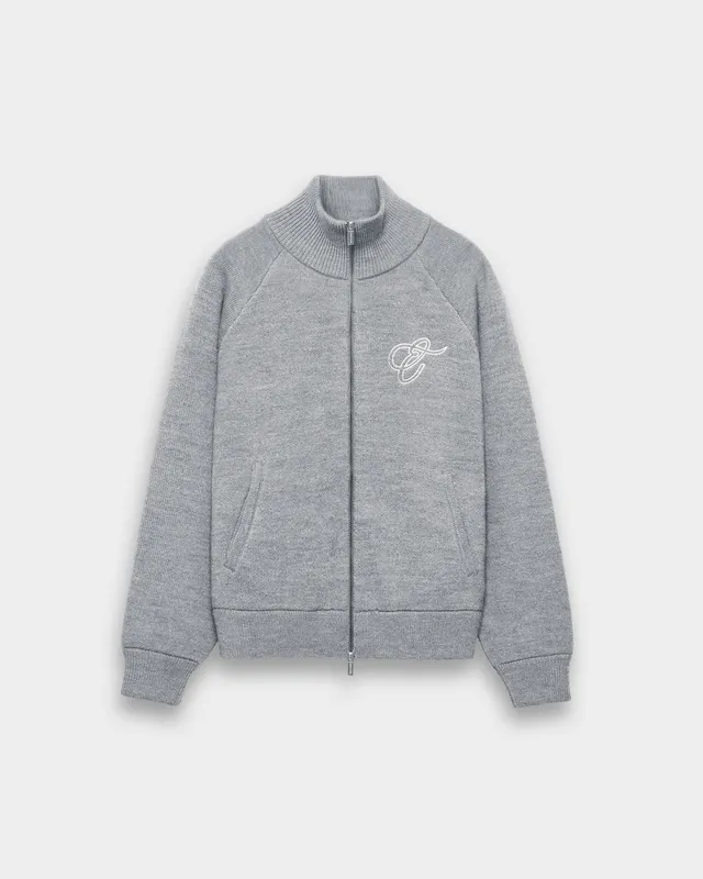 eightyfive-heavy-knit-zip-up-strickjacke-grey-melange-wolle image 1