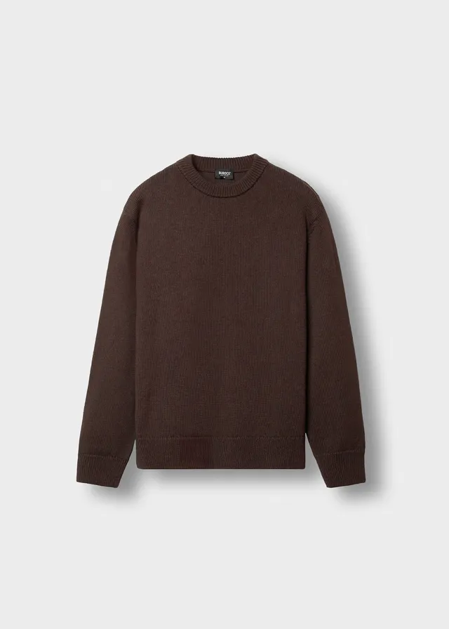 burocs-sweater-cotton-crewneck-sweater-pullover-brown-oversized image 1