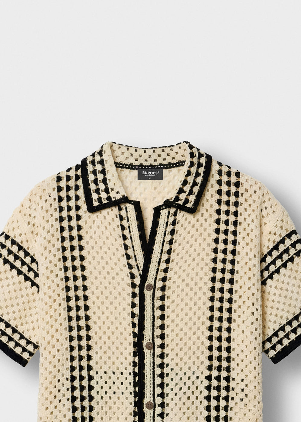 burocs-crochet-bicolor-shirt-hemd-off-white-oversize image 3