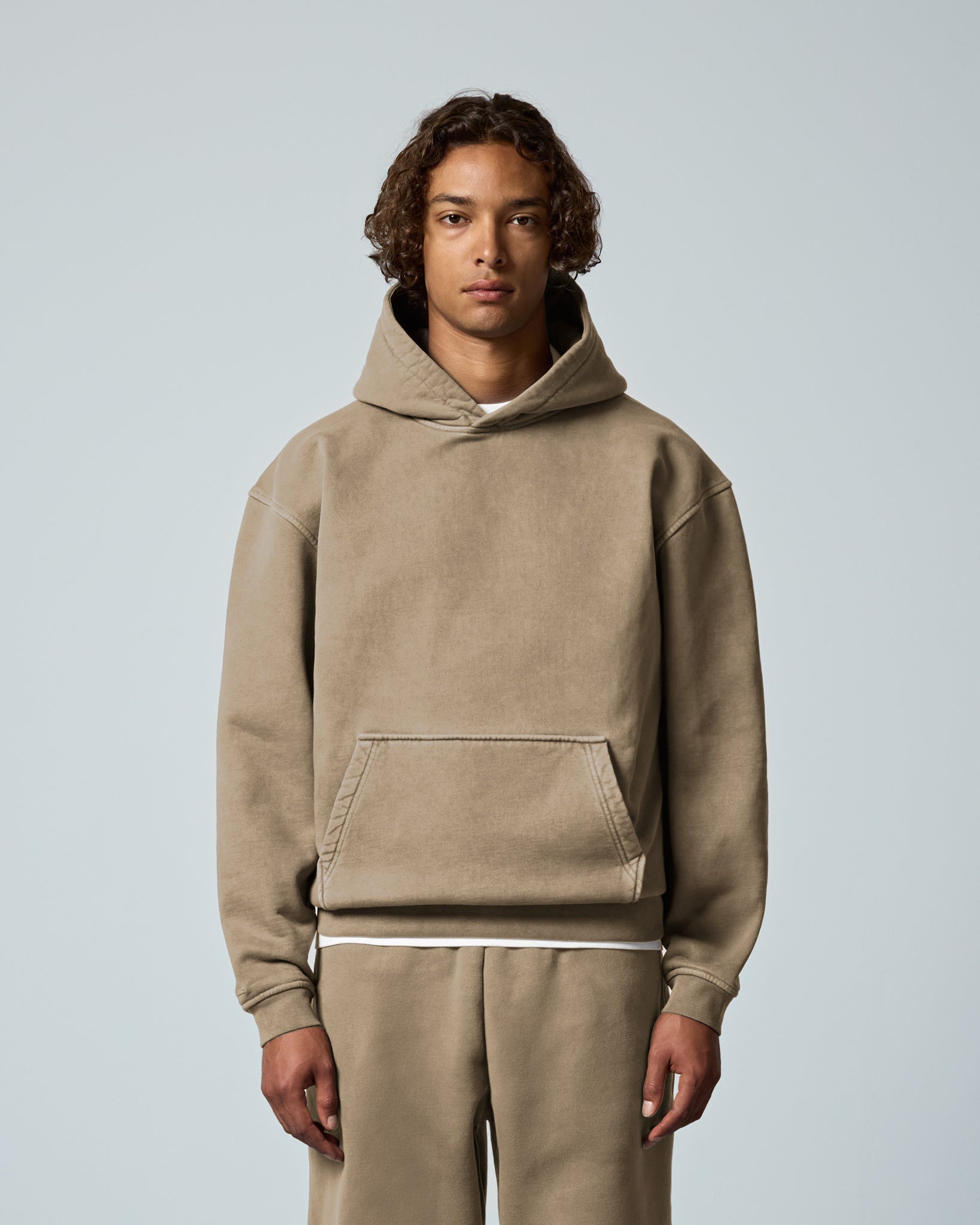 eightyfive-signature-hoodie-washed-taupe-baumwolle image 3