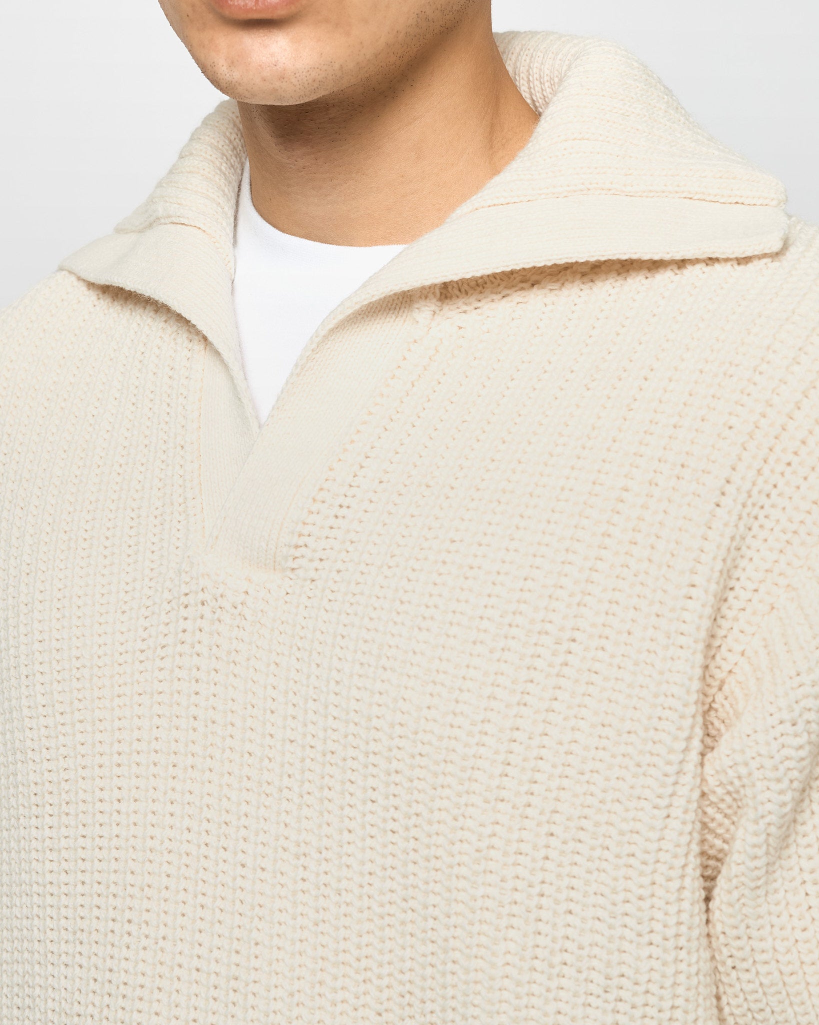 eightyfive-tops-knitted-polo-sweater-strickpullover-beige-wolle image 6
