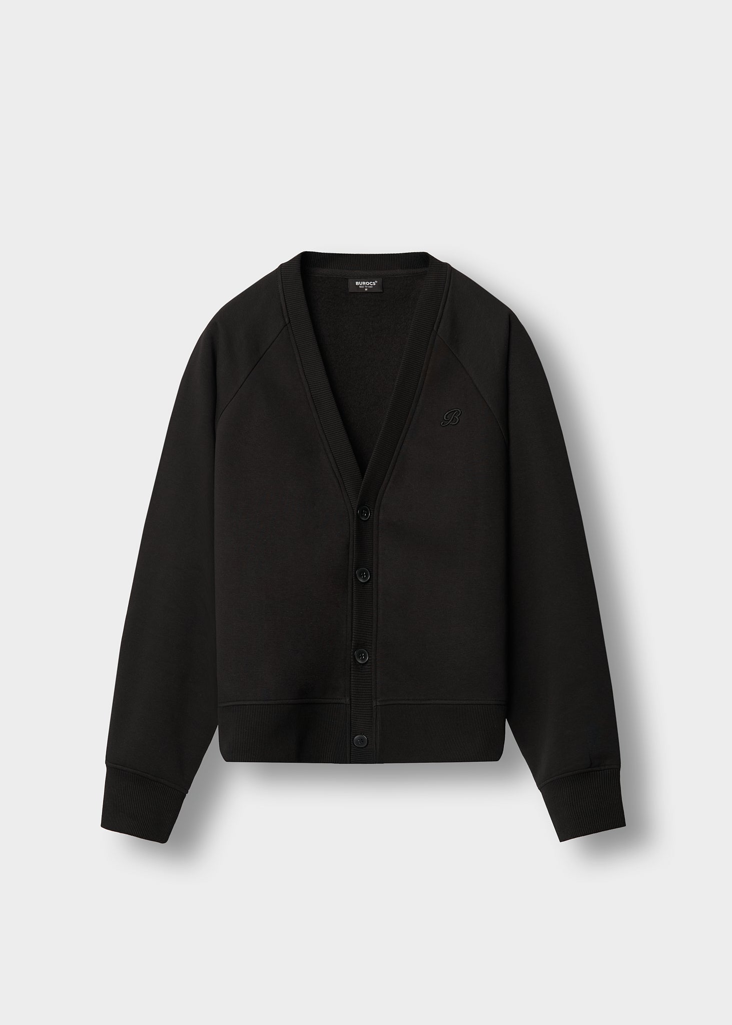 burocs-sweater-sweat-cardigan-black-knopfleiste-baumwolle image 4