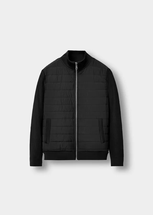 burocs-contrast-padded-jacket-steppjacke-schwarz image 1