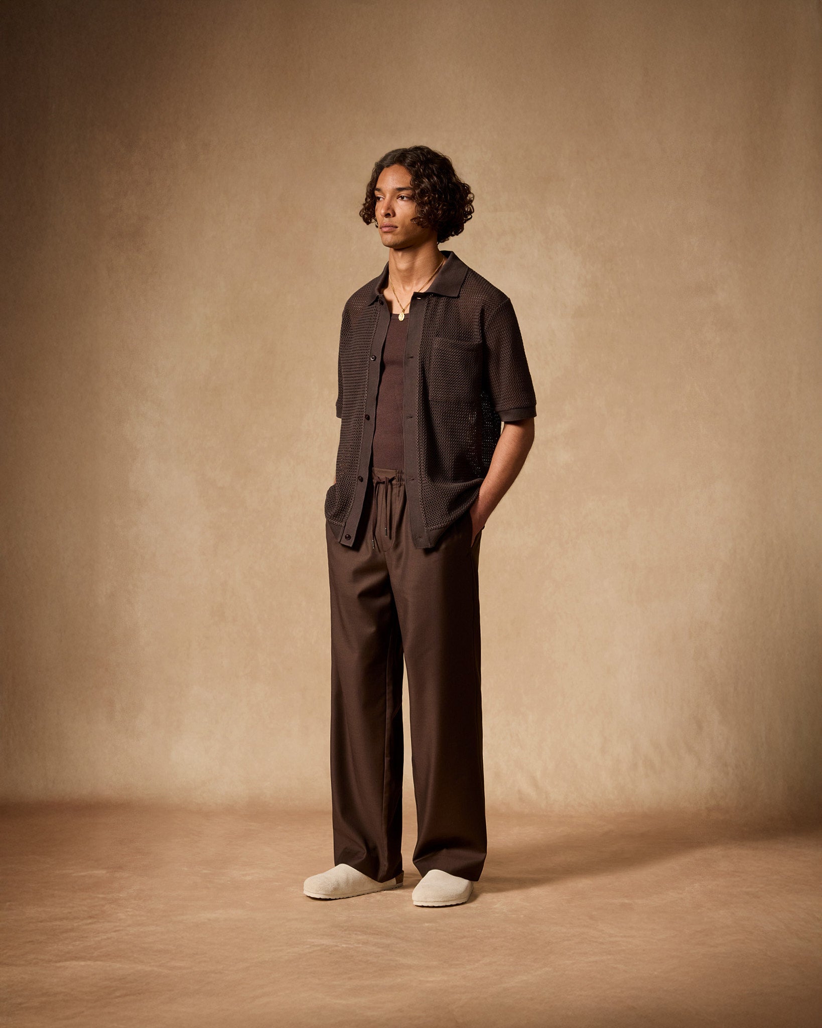 eightyfive-crochet-shirt-hemd-brown-regular-fit-baumwolle image 5