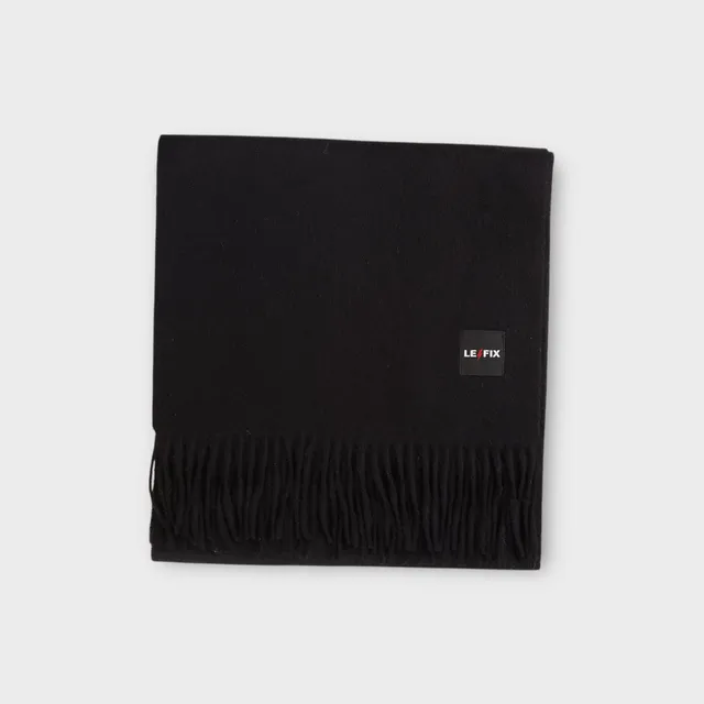 le-fix-wollschal-schwarz-100-wolle-180-cm image 1