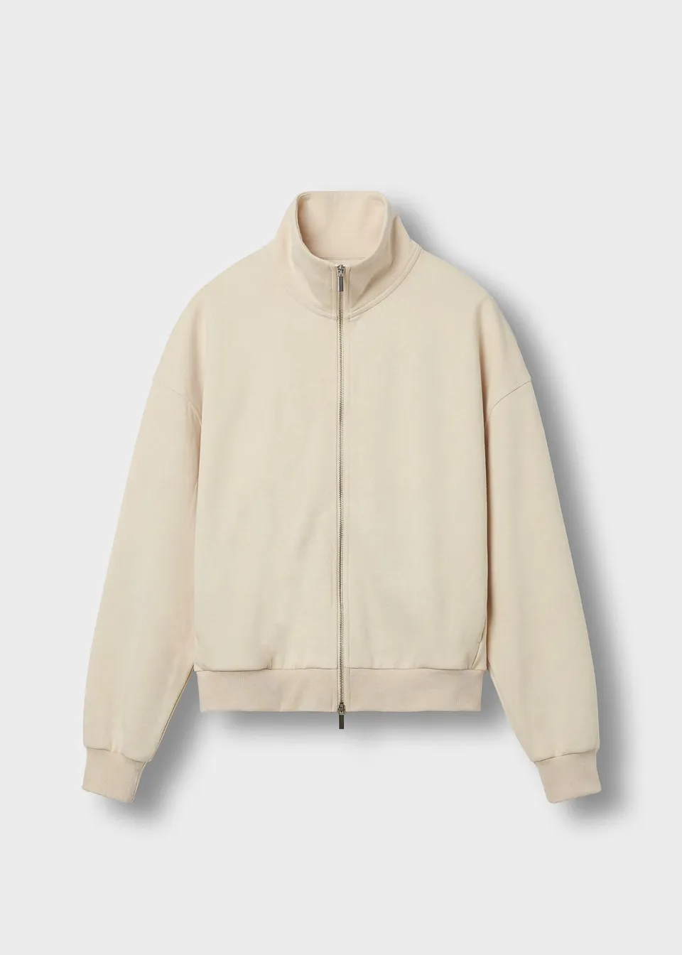 burocs-full-zip-sweater-troyer-beige-oversize-baumwolle image 1