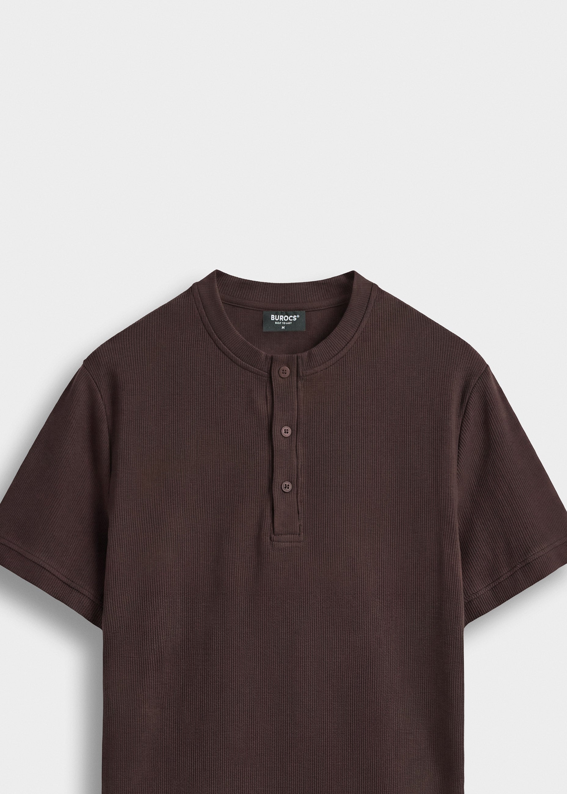 burocs-rib-henley-t-shirt-herren-braun-slim-fit image 3