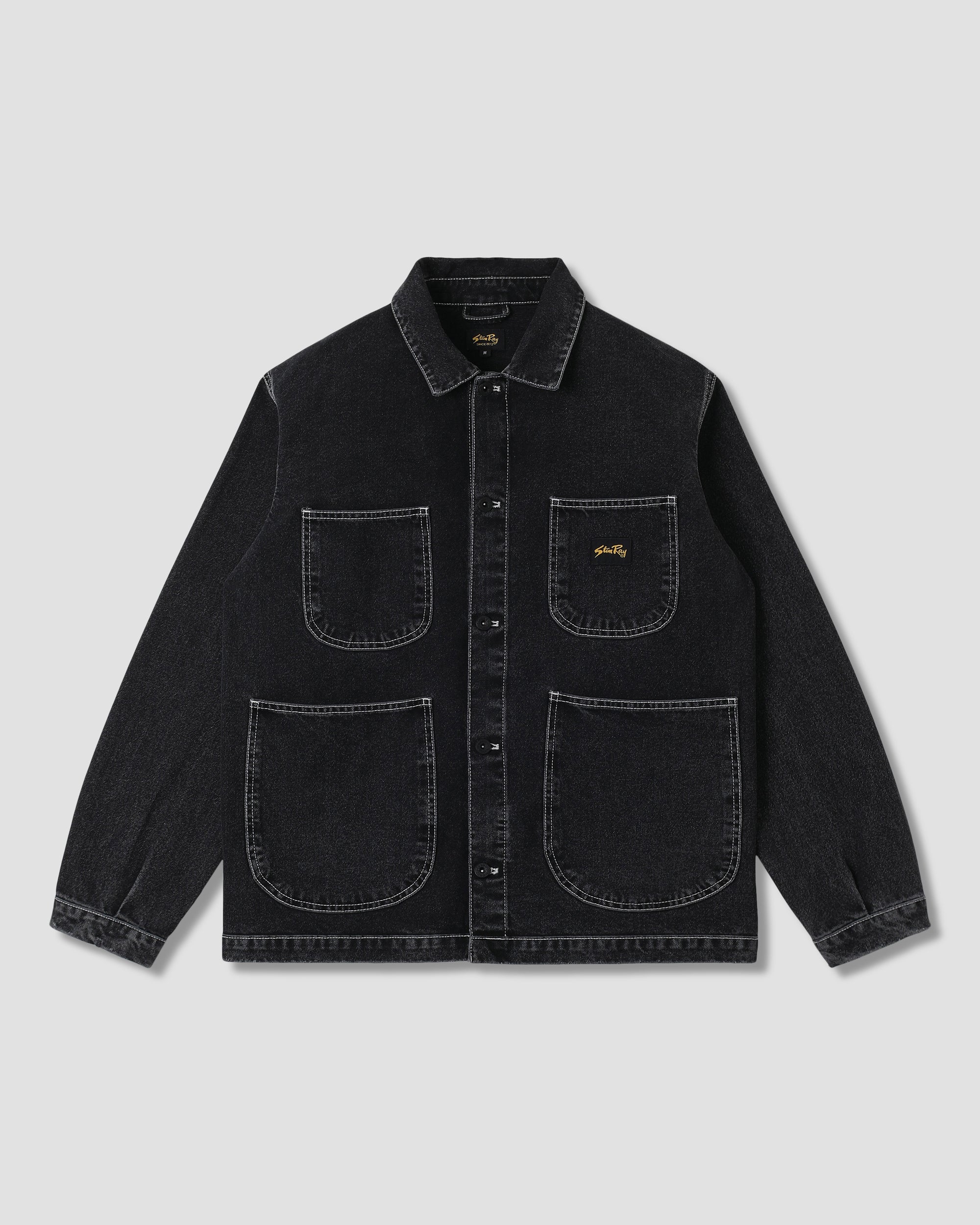 stan-ray-coverall-jacket-arbeitsjacke-stonewashed-black-denim image 1
