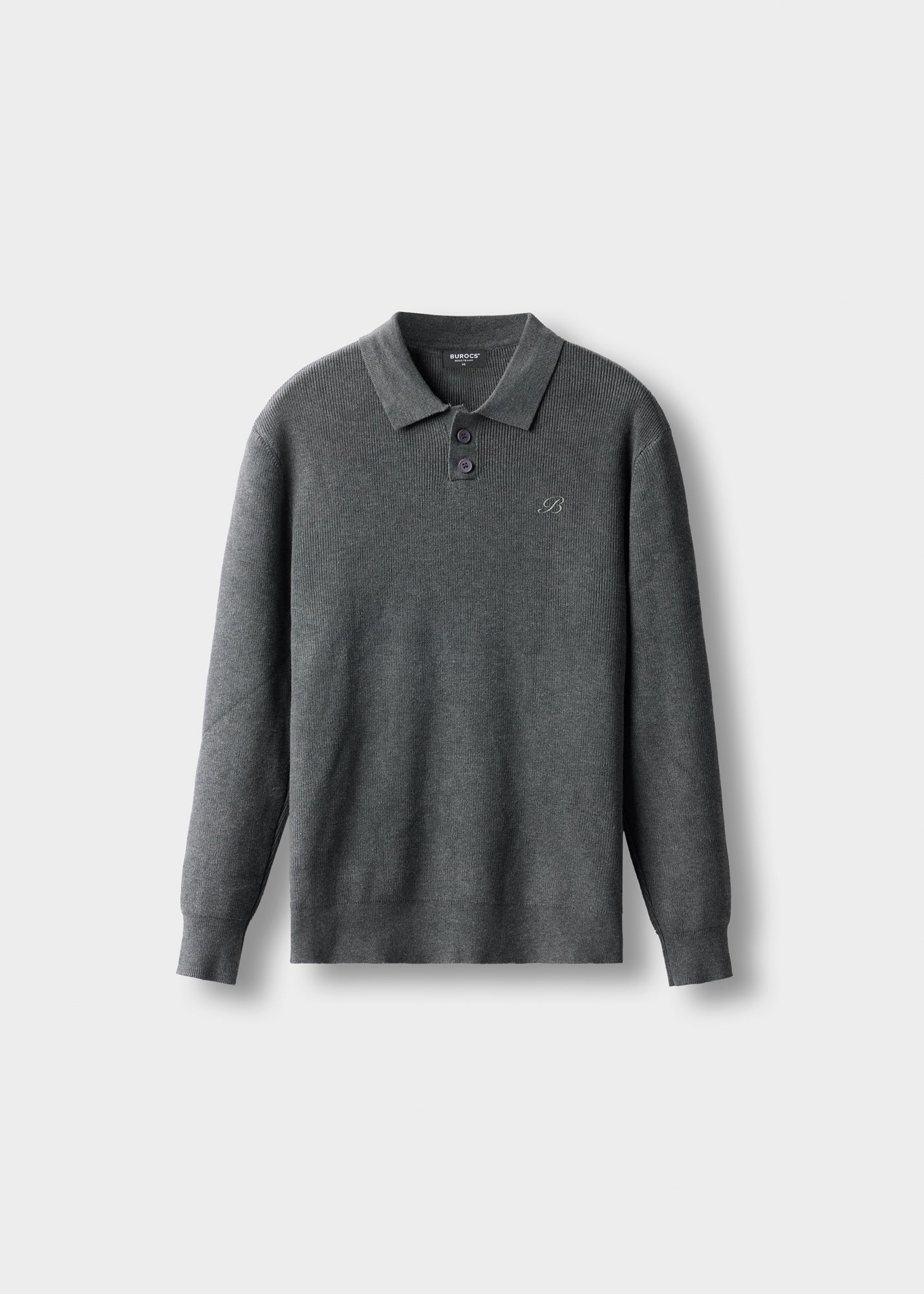 burocs-knitwear-heavy-polo-strickpullover-grau-slim-fit image 1
