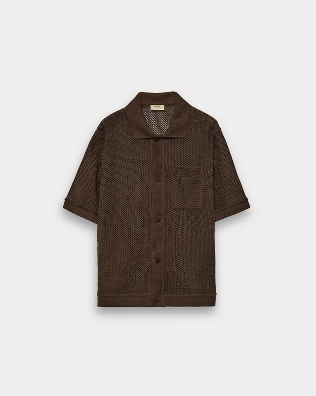 eightyfive-crochet-shirt-hemd-brown-regular-fit-baumwolle image 1