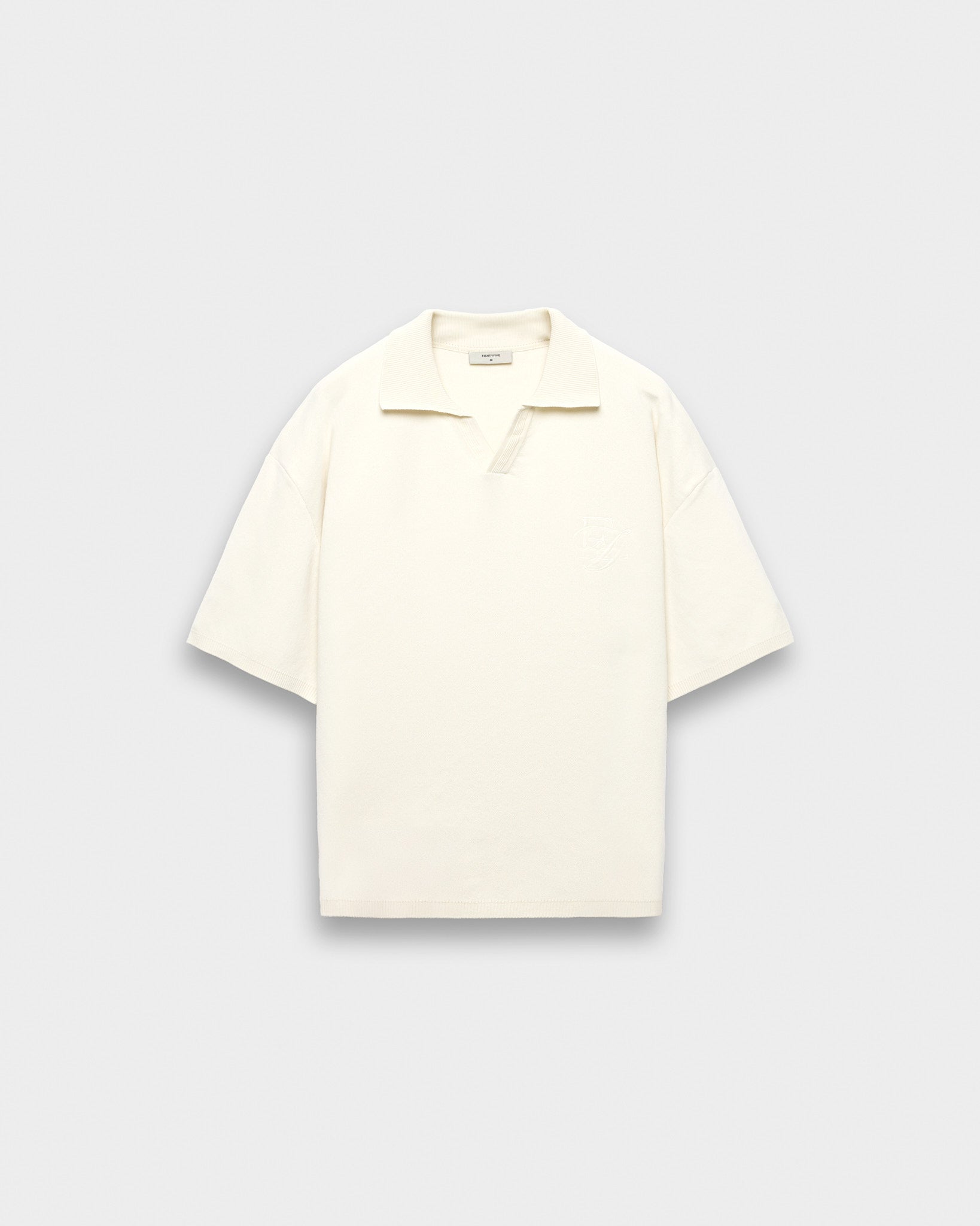 eightyfive-cropped-knit-polo-t-shirt-off-white-baumwolle image 1