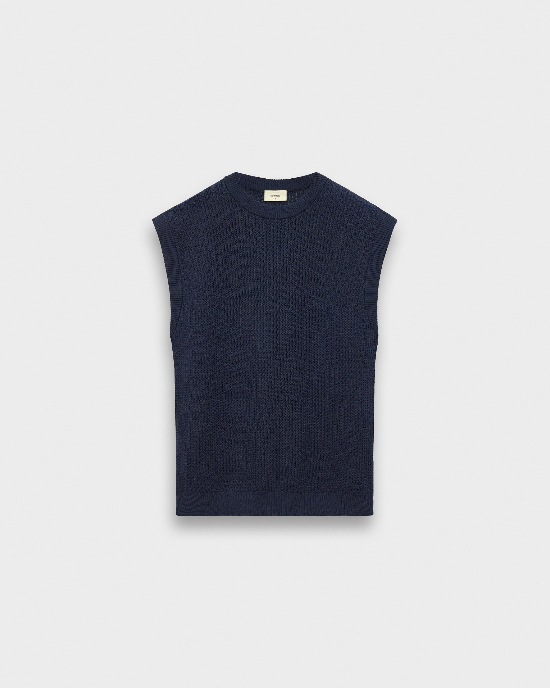eightyfive-knit-tanktop-navy-oversized-fit image 1