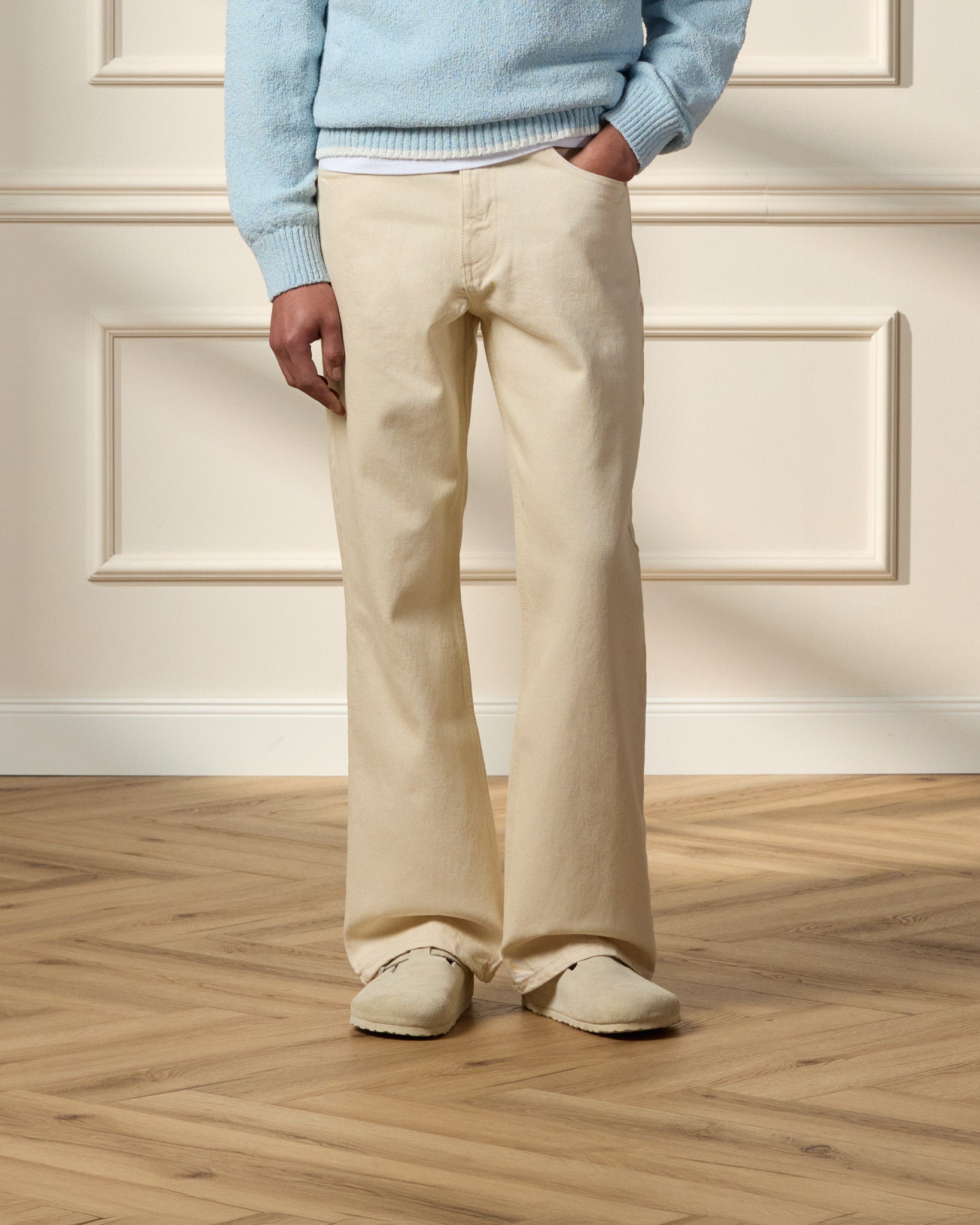 eightyfive-flared-denim-jeans-ecru-flared-fit-baumwolle image 3