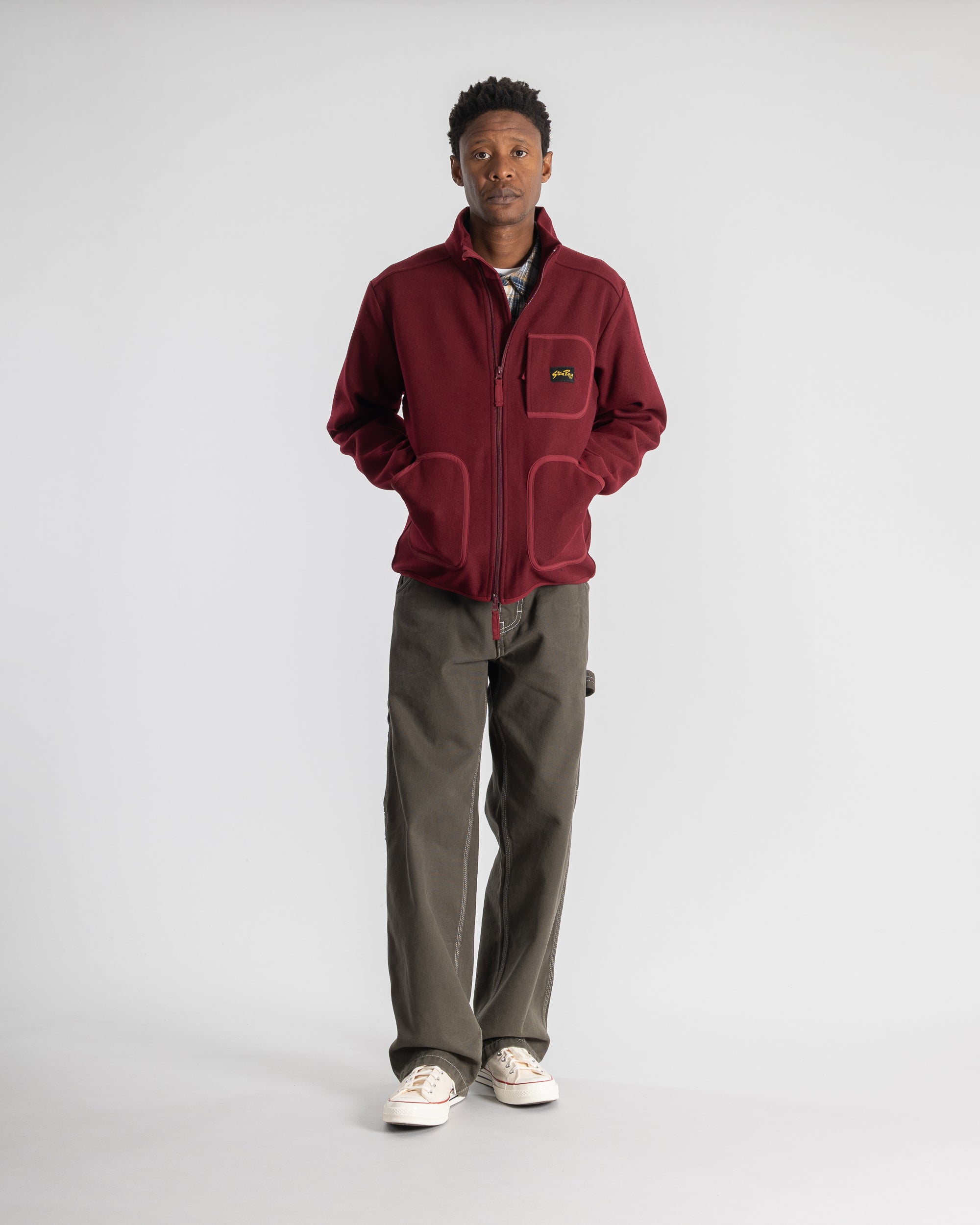 stan-ray-wool-fleece-jacket-jacke-dark-red-wolle image 2