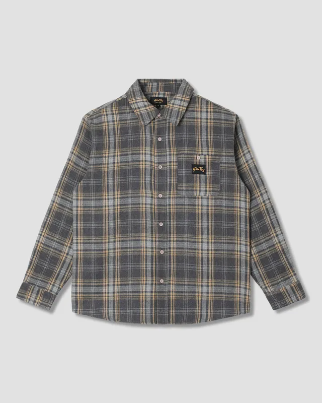 stan-ray-flannel-shirt-kurzarmhemd-charcoal-plaid-145gsm image 1