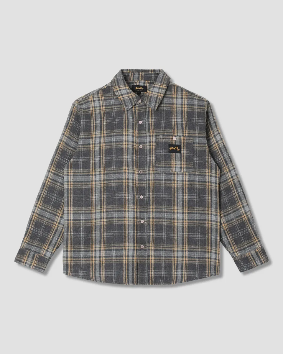 stan-ray-flannel-shirt-kurzarmhemd-charcoal-plaid-145gsm image 1