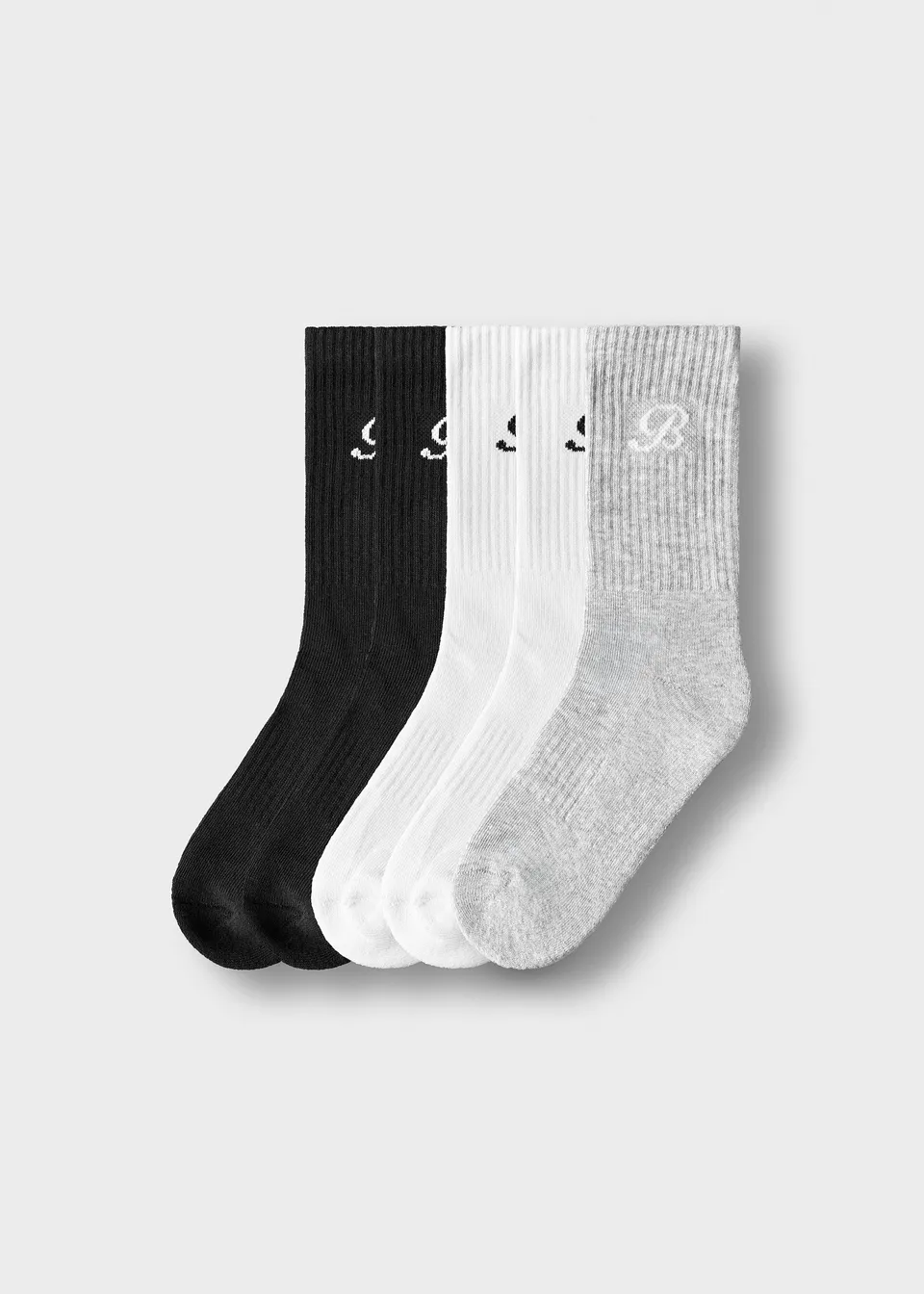 burocs-b-logo-crew-socks-socken-5er-pack-schwarz-wei-grau image 1