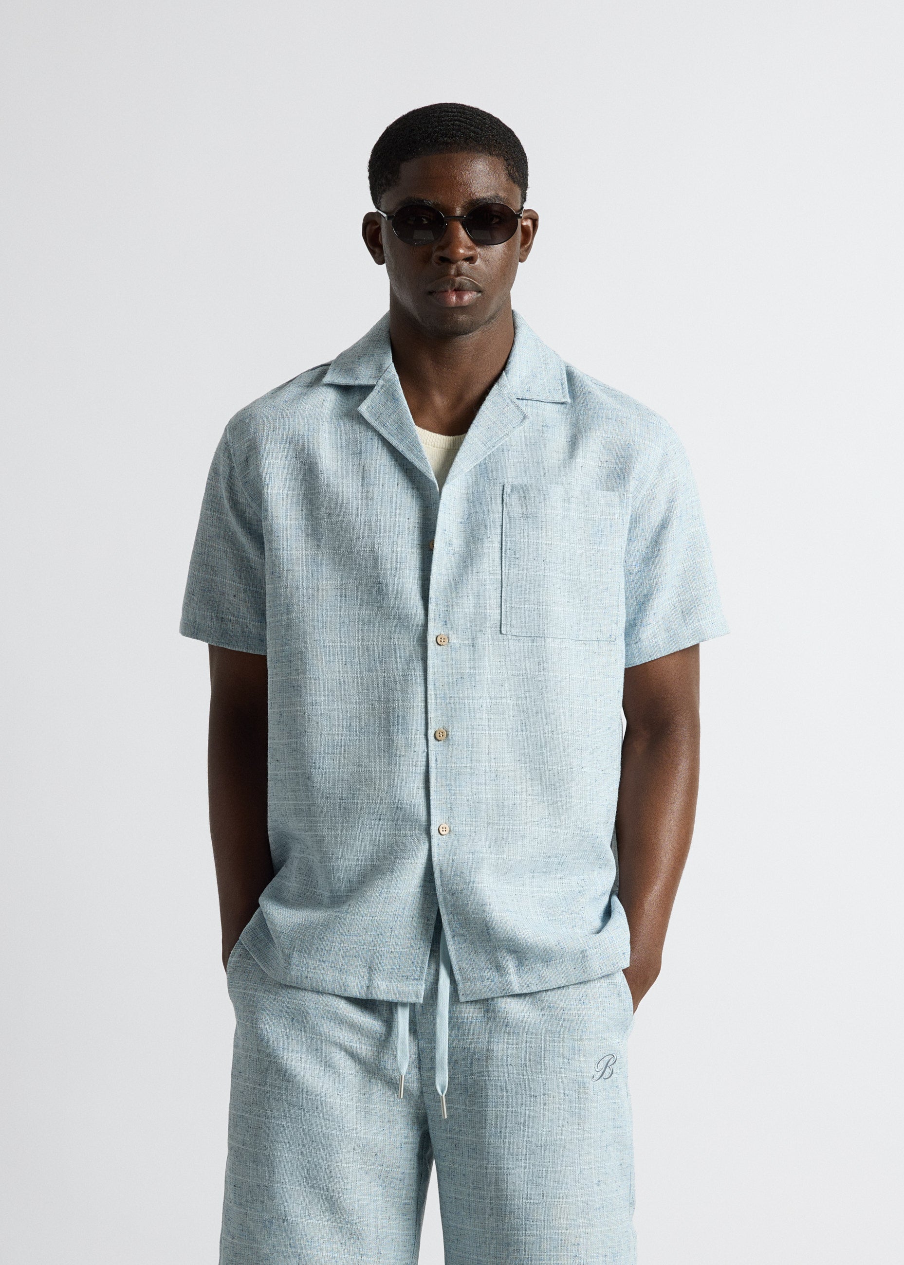 burocs-melange-yarn-shirt-blue-oversize-polyester image 4