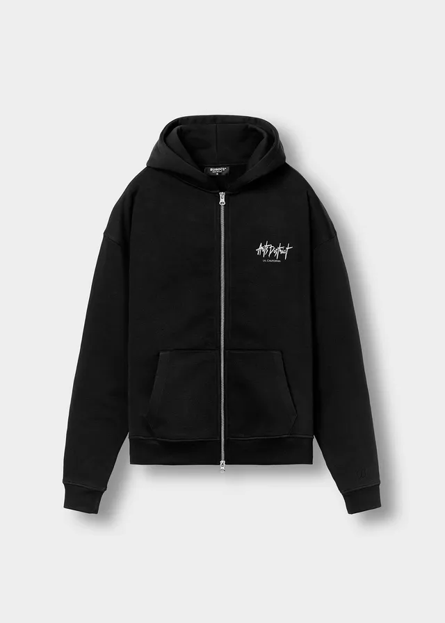 burocs-art-district-zip-hoodie-herren-schwarz-oversize-baumwolle image 1