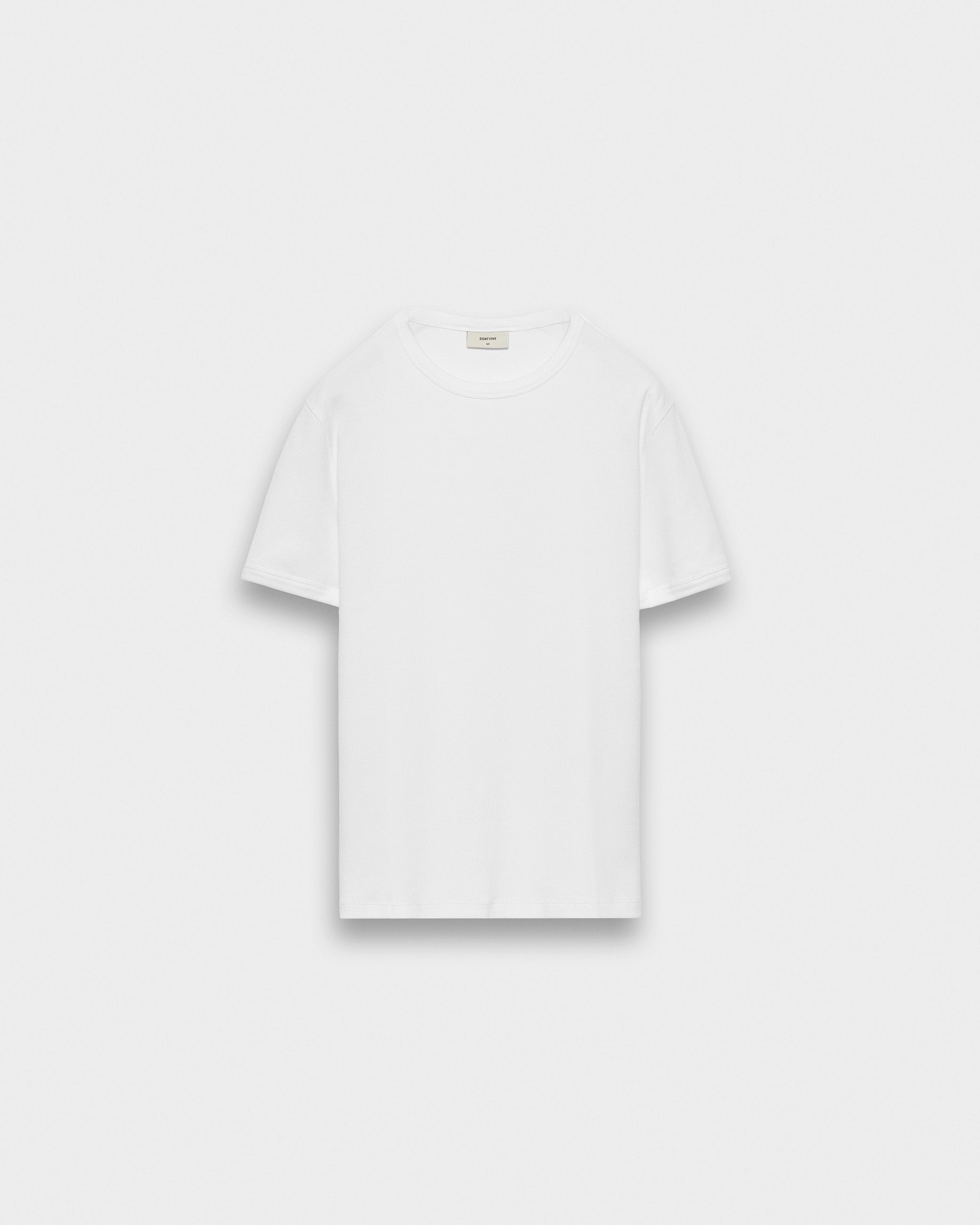 eightyfive-signature-t-shirt-herren-slim-fit-wei-baumwolle image 1